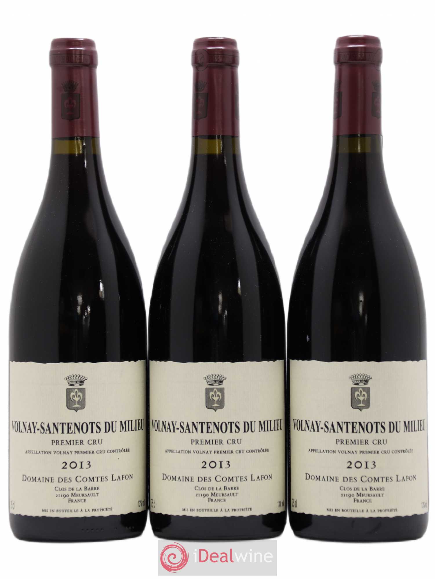 Volnay 1er Cru Santenots du Milieu Comtes Lafon (Domaine des) 2013 - Lot de 3 bouteilles - 0