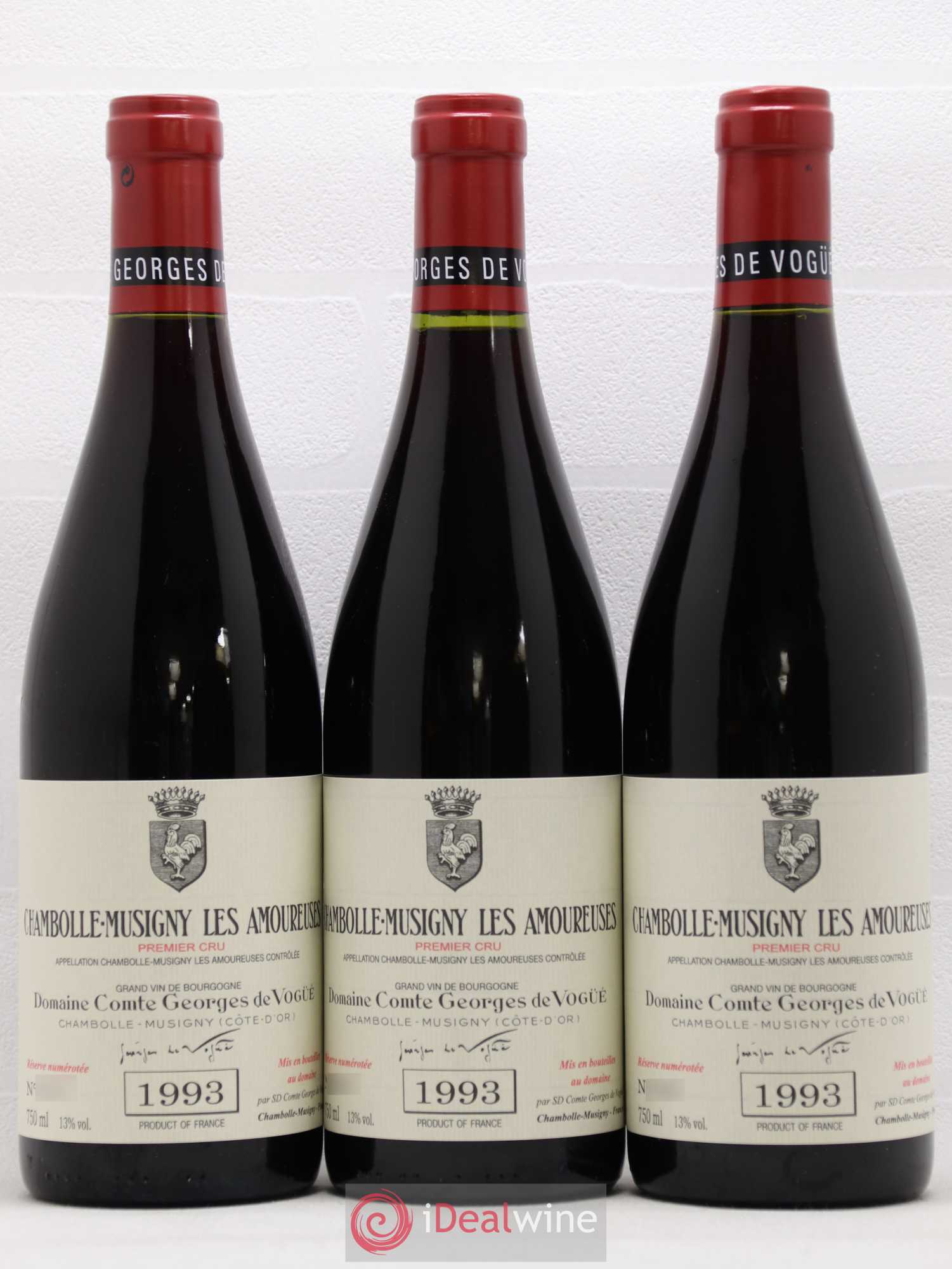 Chambolle-Musigny 1er Cru Les Amoureuses Comte Georges de Vogüé 1993 - Lot de 6 bouteilles - 3
