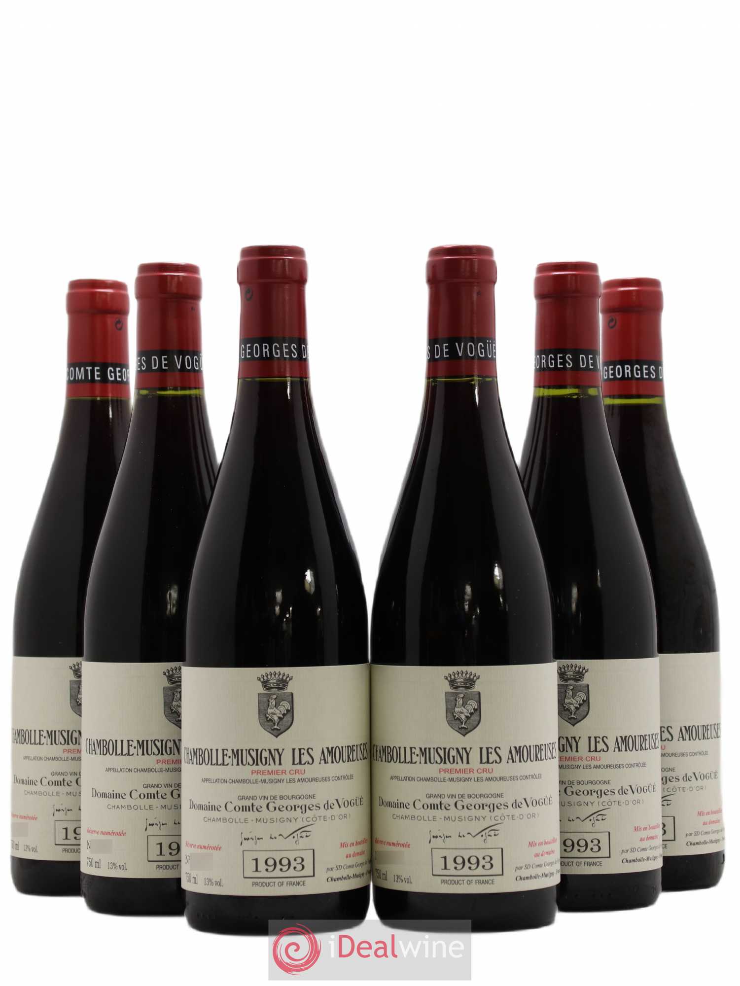 Chambolle-Musigny 1er Cru Les Amoureuses Comte Georges de Vogüé 1993 - Lot de 6 bouteilles - 0