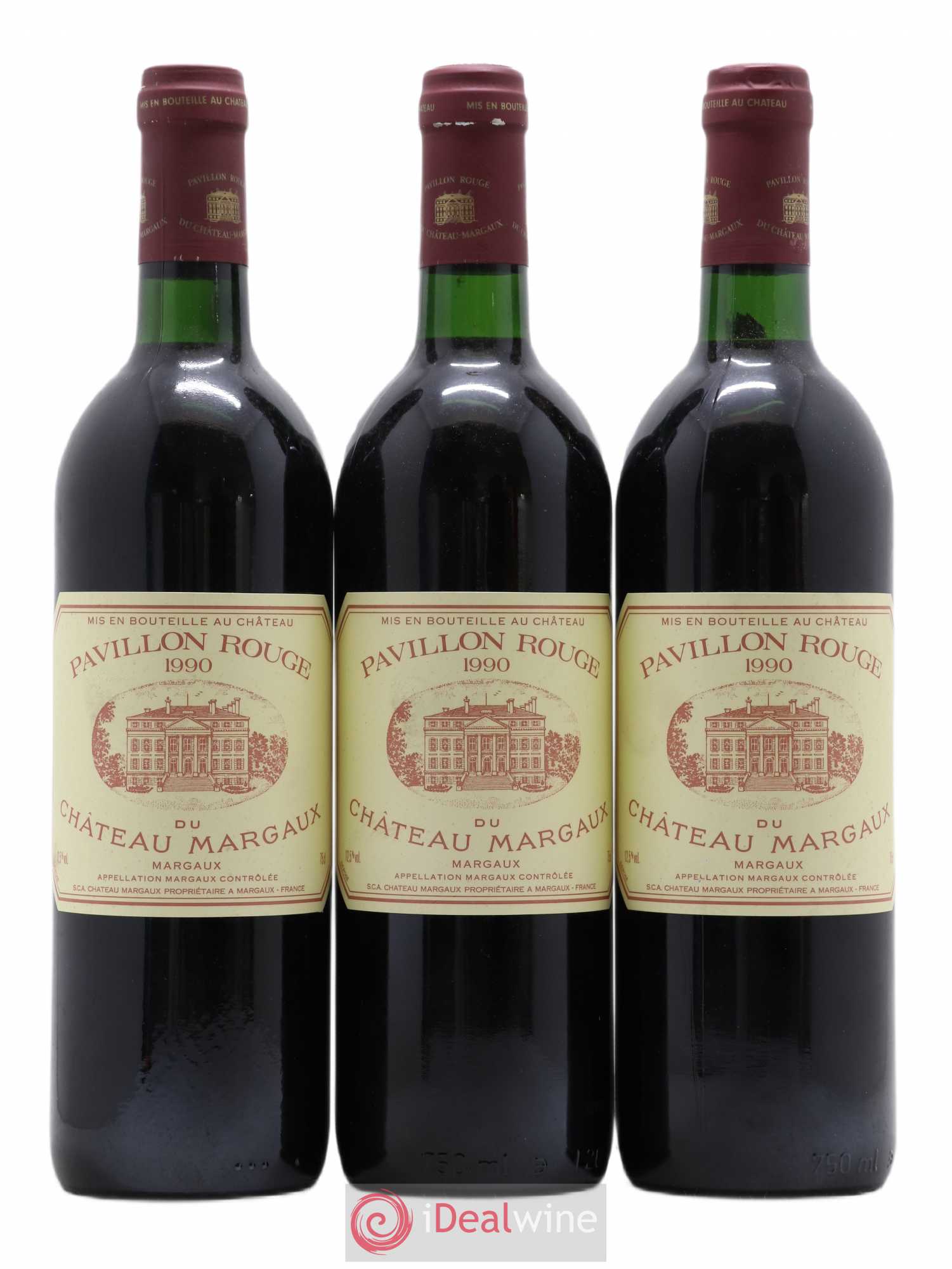 Pavillon Rouge du Château Margaux Second Vin 1990 - Lot de 3 bouteilles - 0