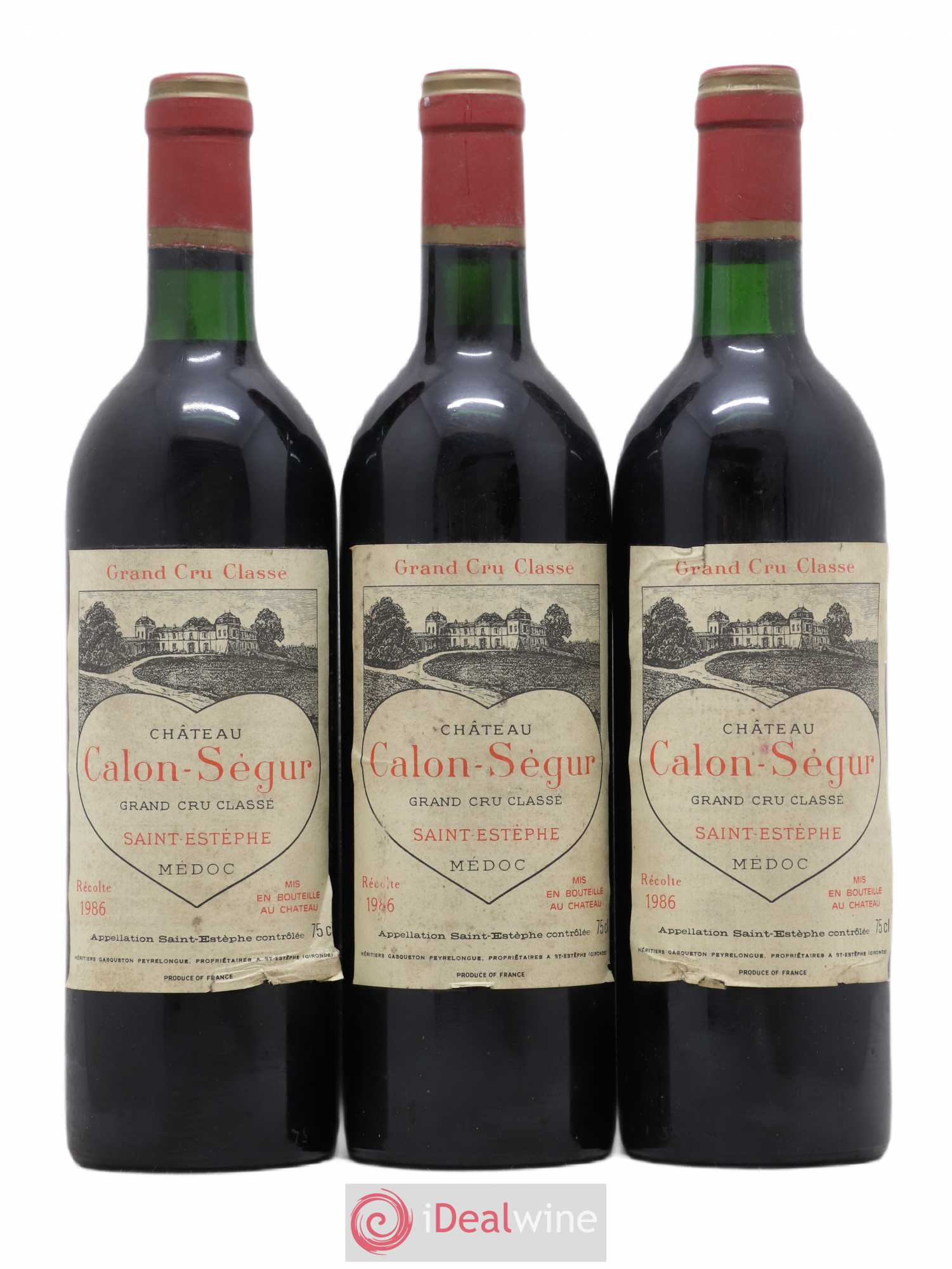 Château Calon Ségur 3ème Grand Cru Classé 1986 - Lot de 3 bouteilles - 0