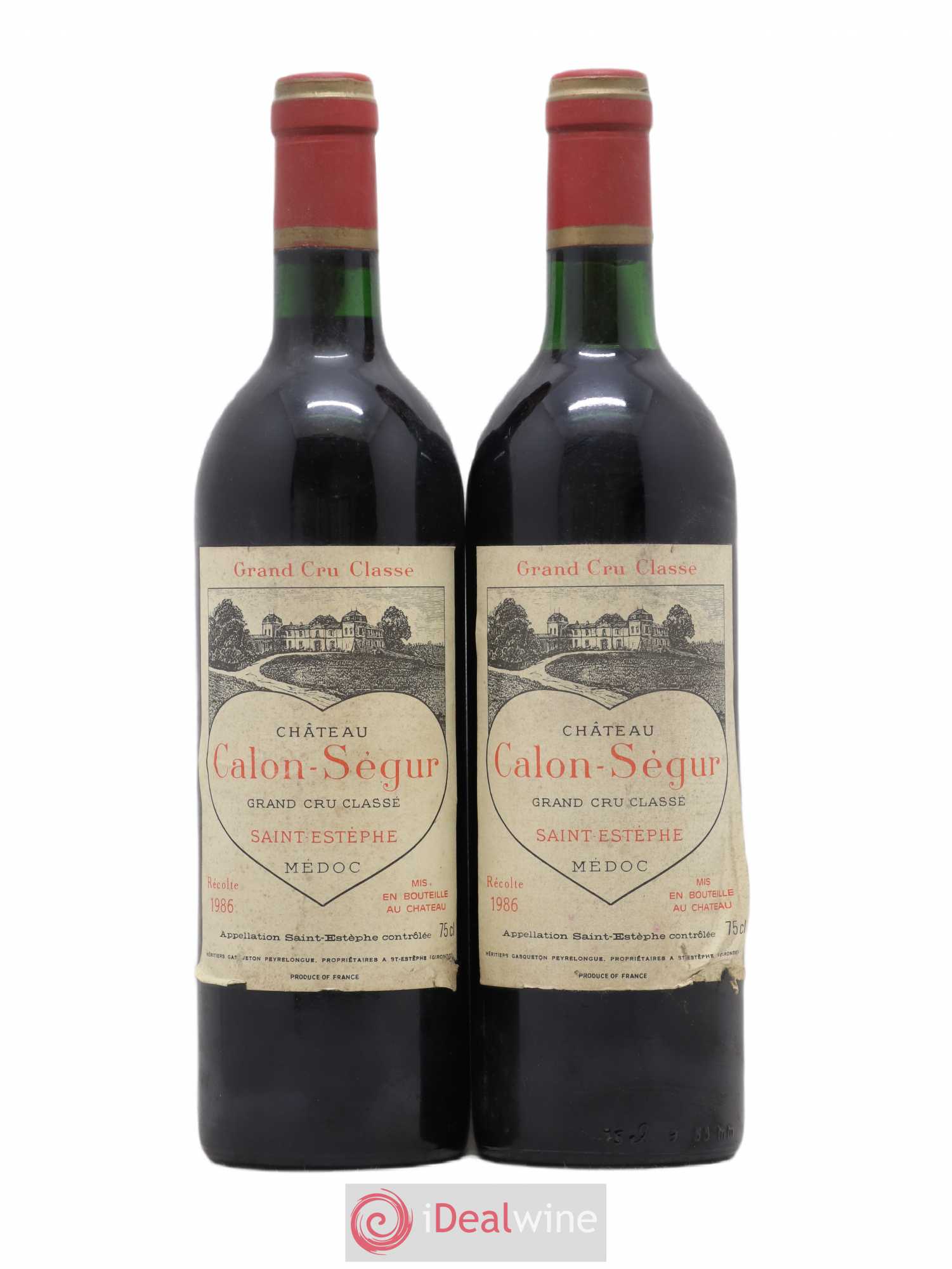 Château Calon Ségur 3ème Grand Cru Classé 1986 - Lot de 2 bouteilles - 0