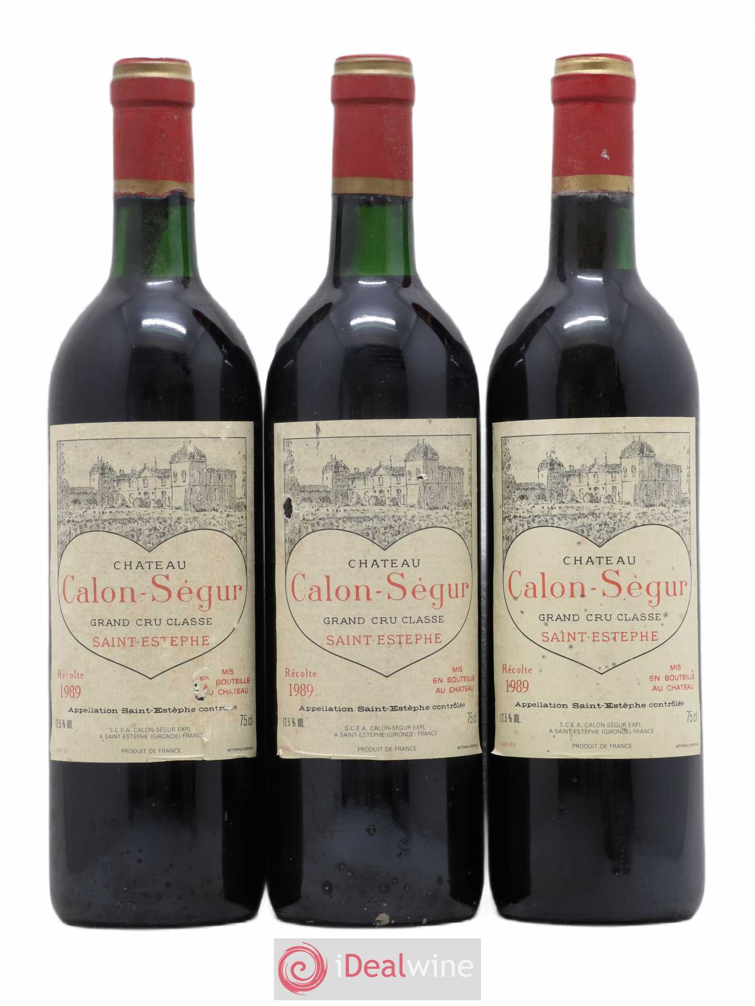 Château Calon Ségur 3ème Grand Cru Classé 1989 - Lot de 3 bouteilles - 0