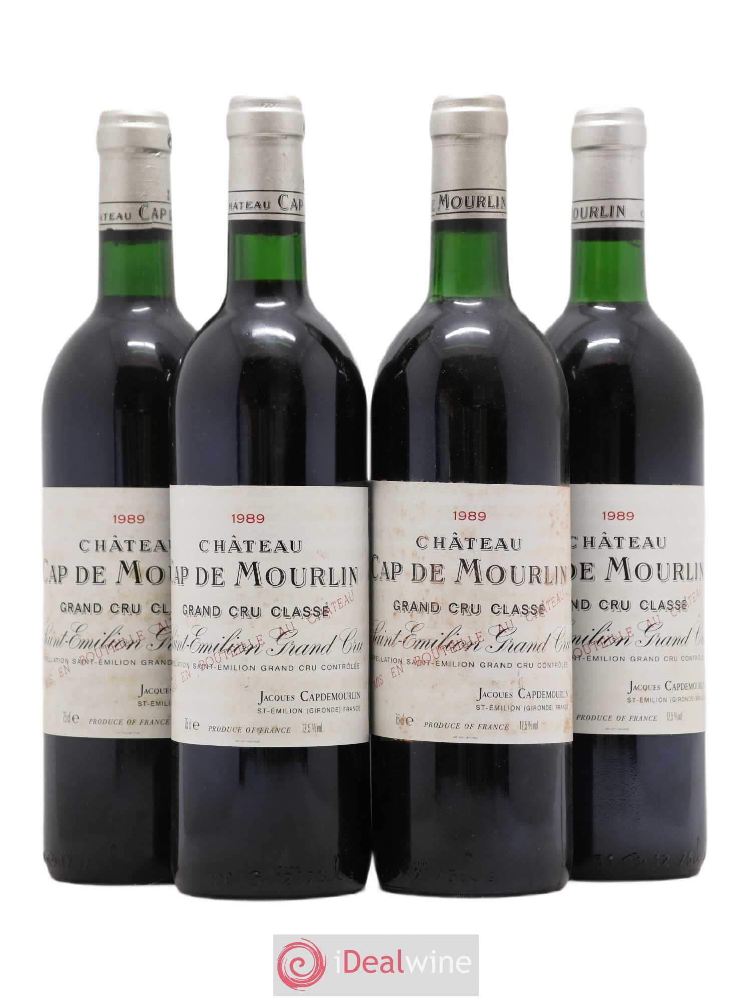 Château Cap de Mourlin Grand Cru Classé 1989 - Lot de 4 bouteilles - 0