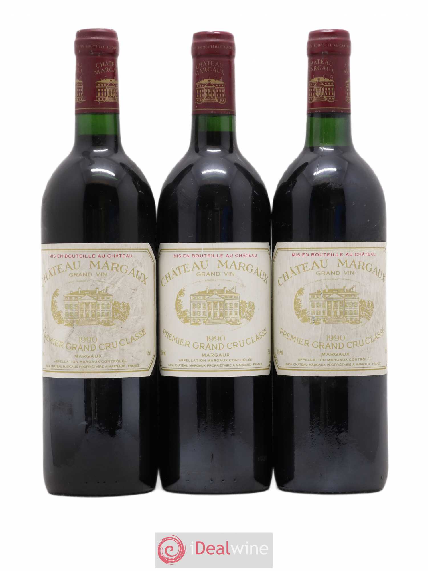 Château Margaux 1er Grand Cru Classé 1990 - Lot de 3 bouteilles - 0