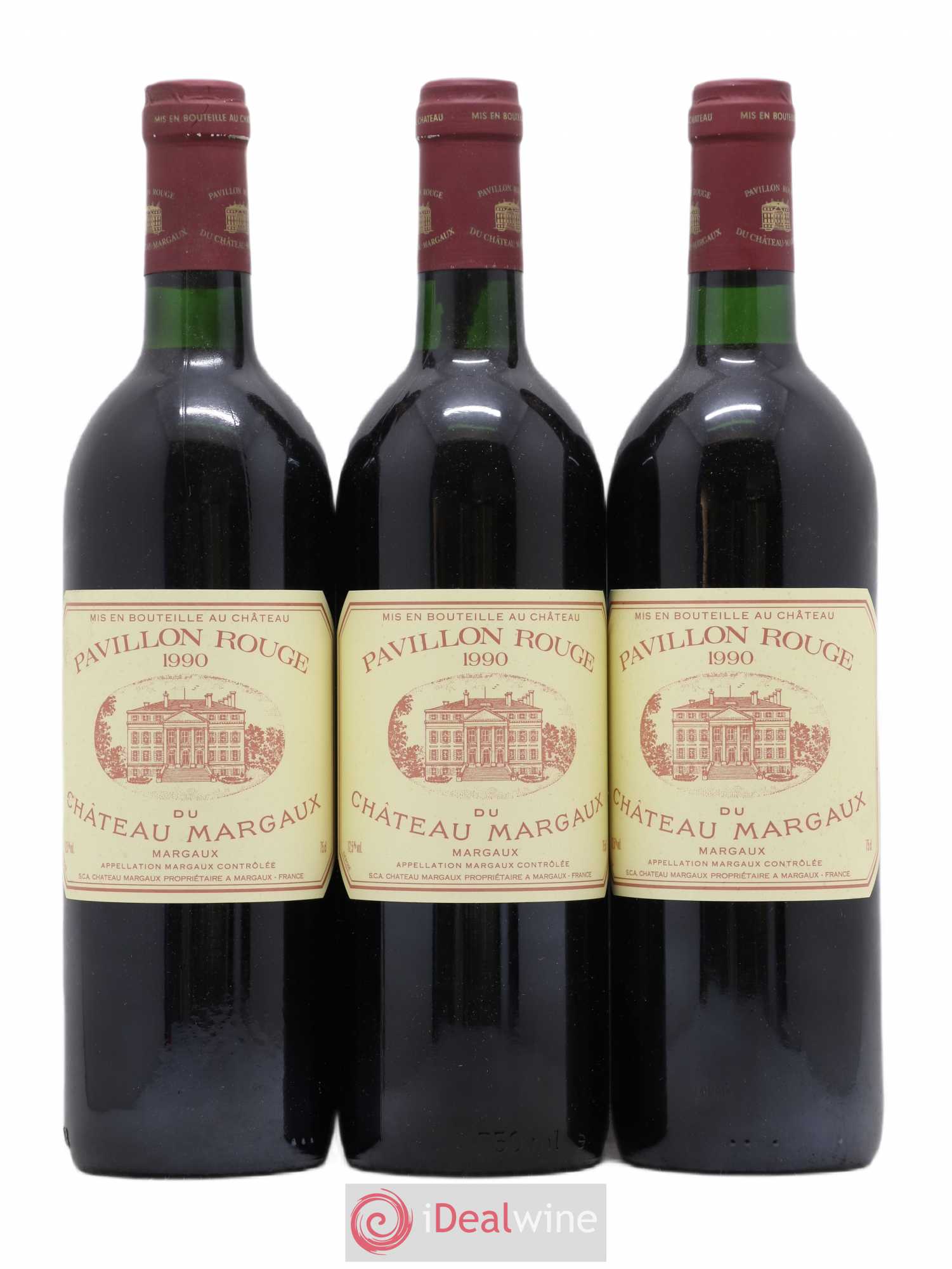 Pavillon Rouge du Château Margaux Second Vin 1990 - Lot de 3 bouteilles - 0