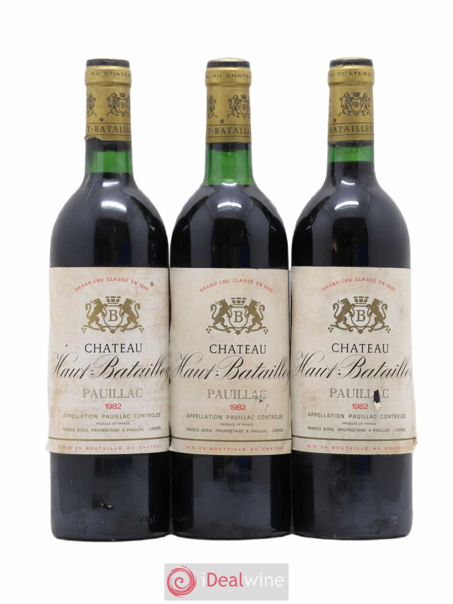 Château Haut Batailley 5ème Grand Cru Classé 1982 - Lot de 3 bouteilles - 0