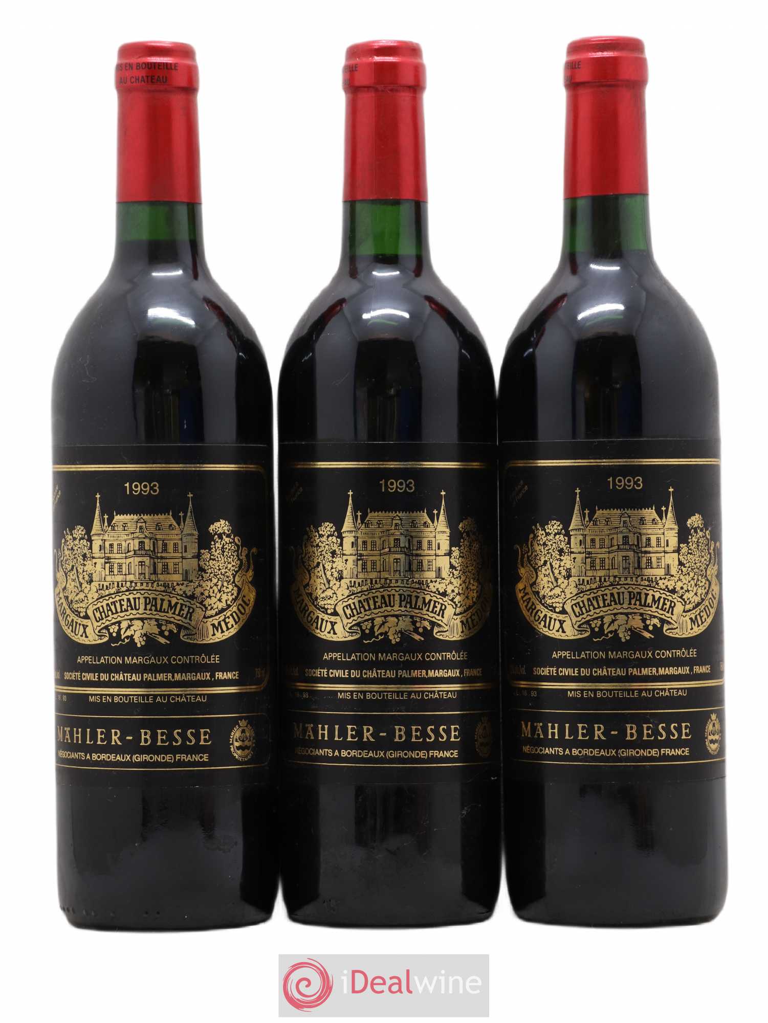 Château Palmer 3ème Grand Cru Classé 1993 - Lot de 3 bouteilles - 0
