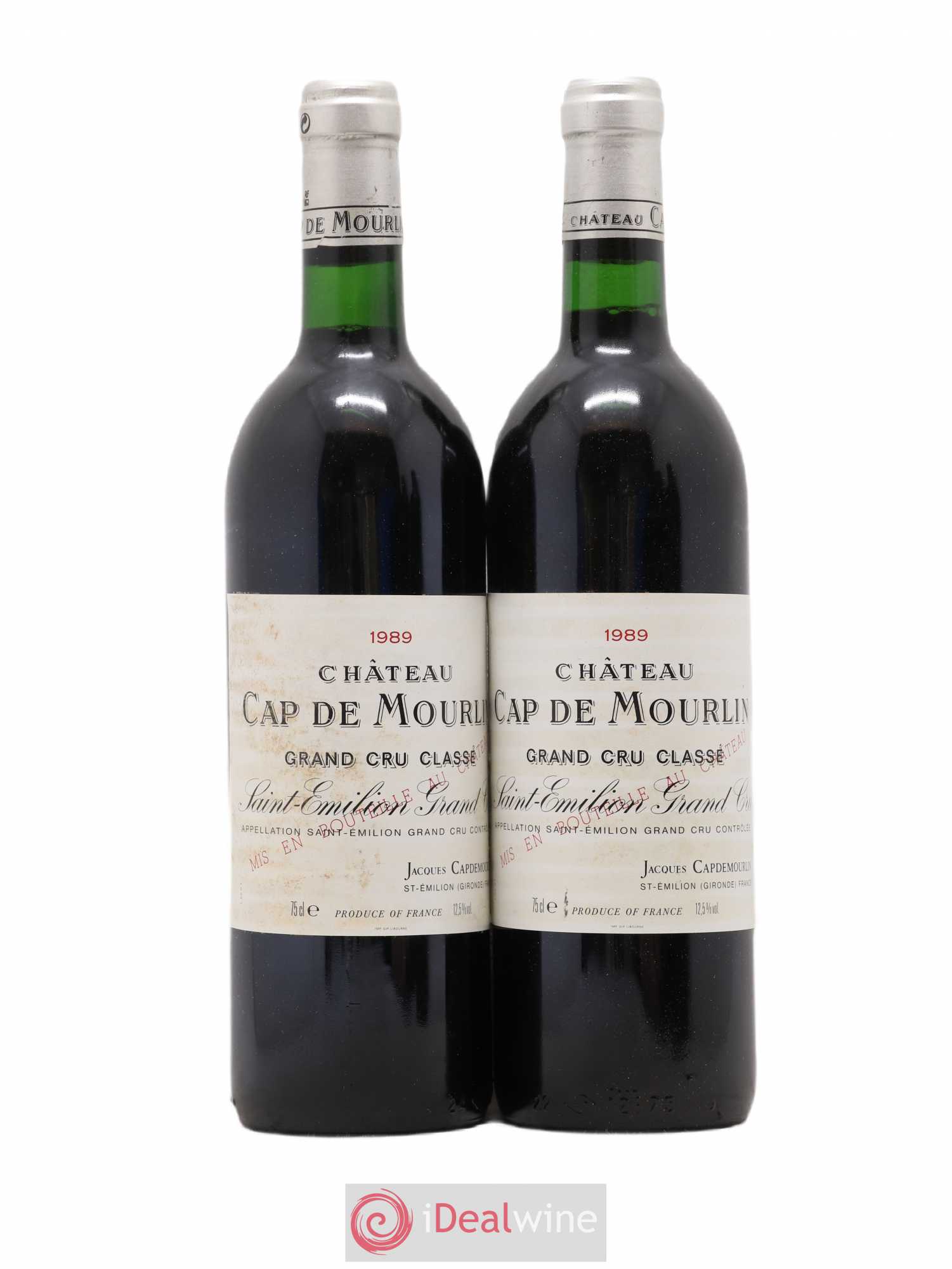 Château Cap de Mourlin Grand Cru Classé 1989 - Lot de 2 bouteilles - 0