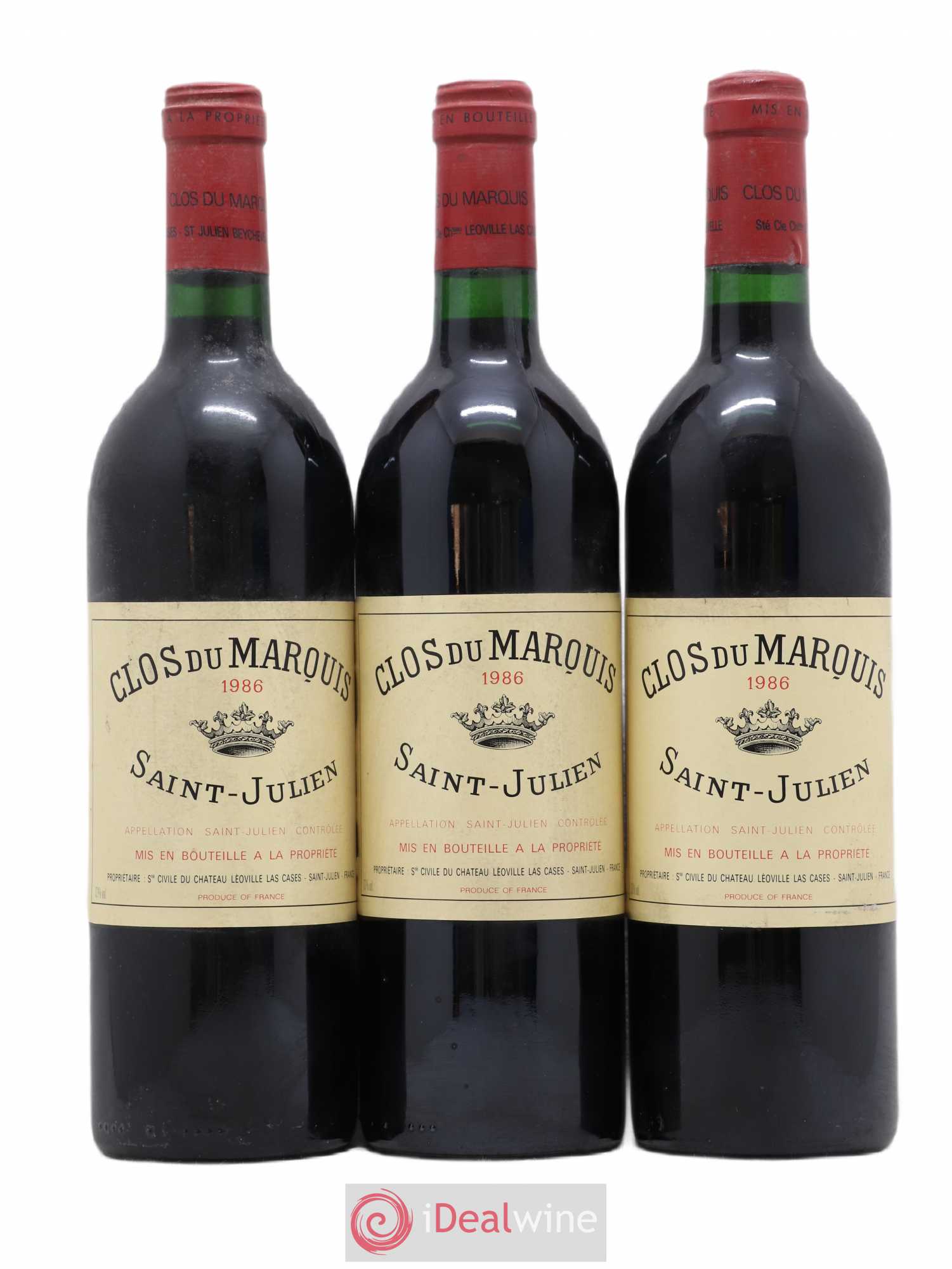 Clos du Marquis 1986 - Lot de 3 bouteilles - 0