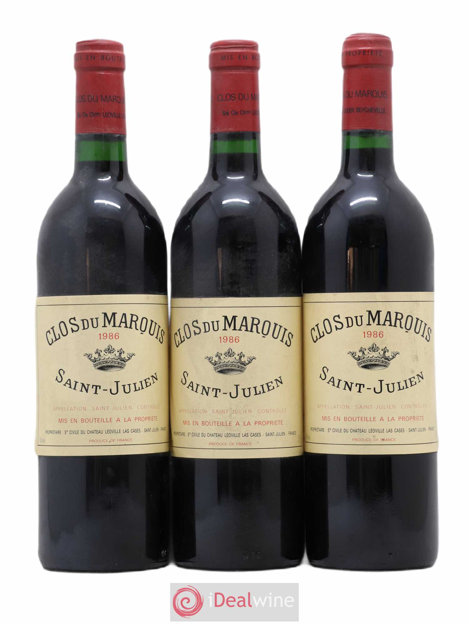 Clos du Marquis 1986 - Lot de 3 bouteilles - 0