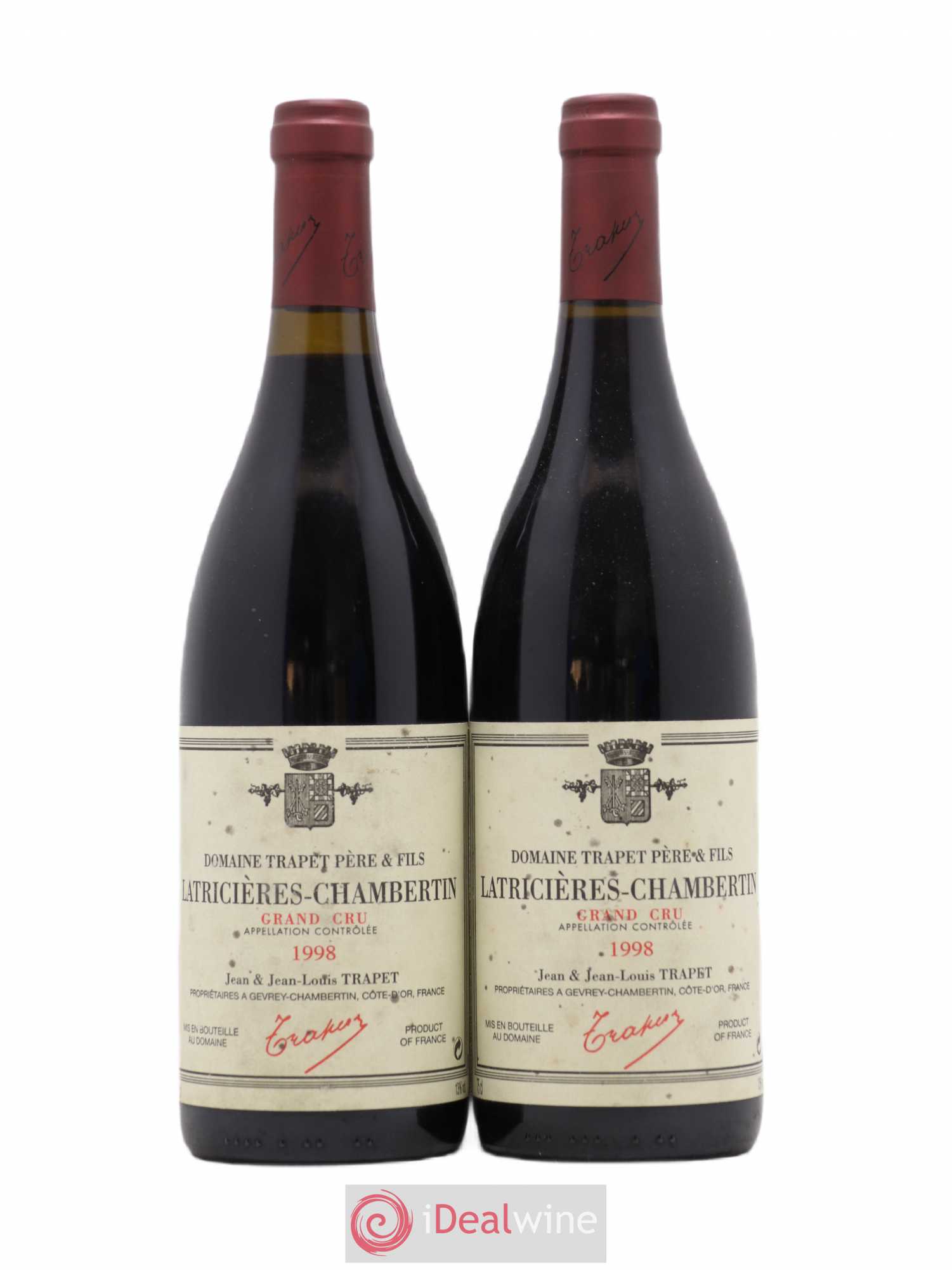 Latricières-Chambertin Grand Cru Domaine Trapet 1998 - Lot de 2 bouteilles - 0
