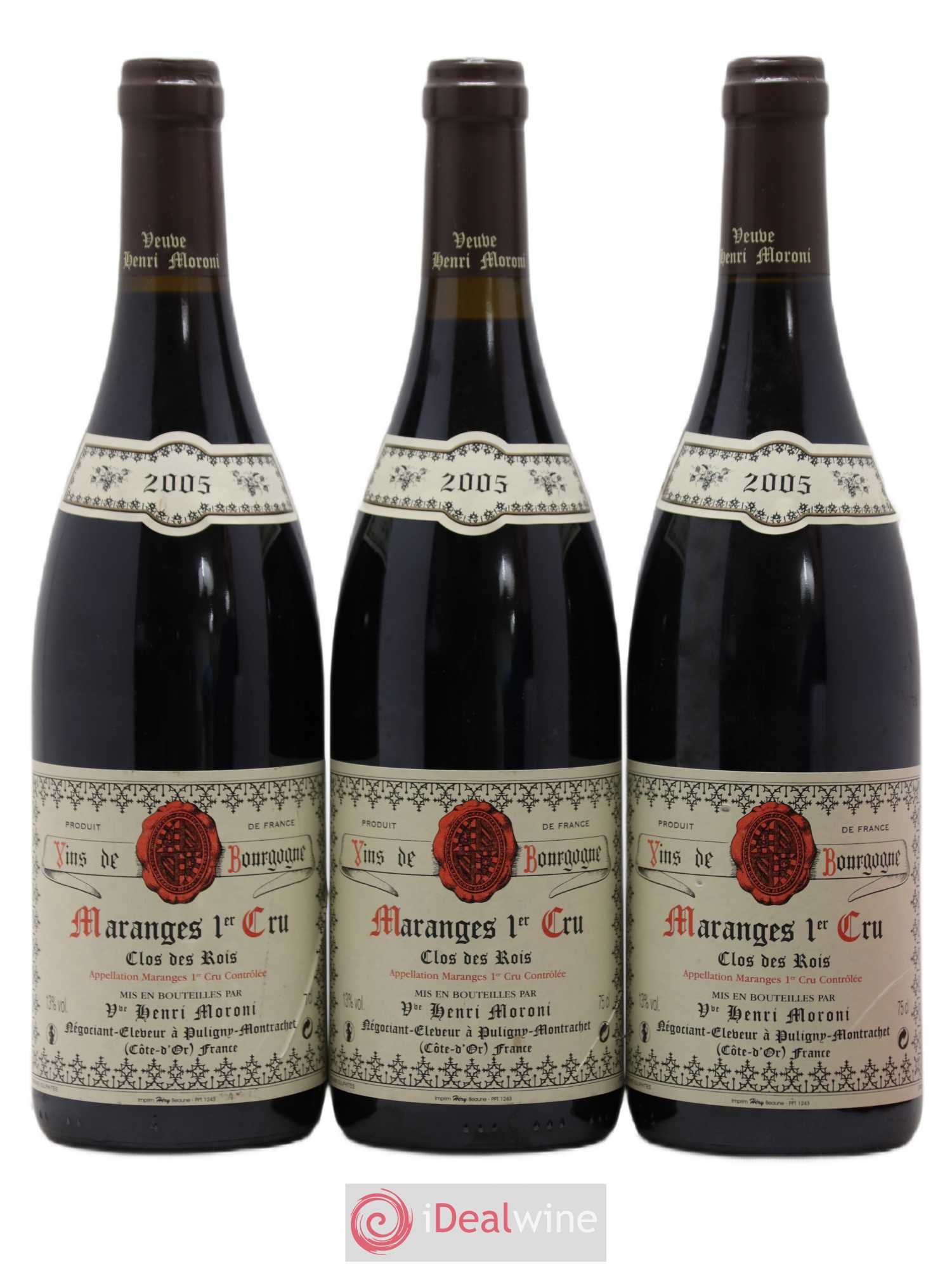 Maranges 1er Cru Clos Des Rois Henri Moroni 2005 - Lot de 3 bouteilles - 0