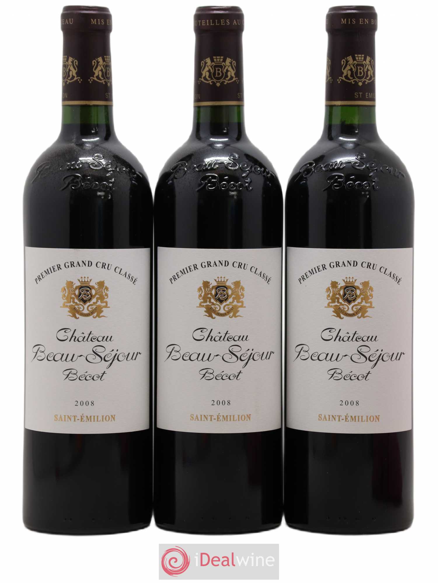 Château Beau-Séjour Bécot 1er Grand Cru Classé B 2008 - Lot de 3 bouteilles - 0