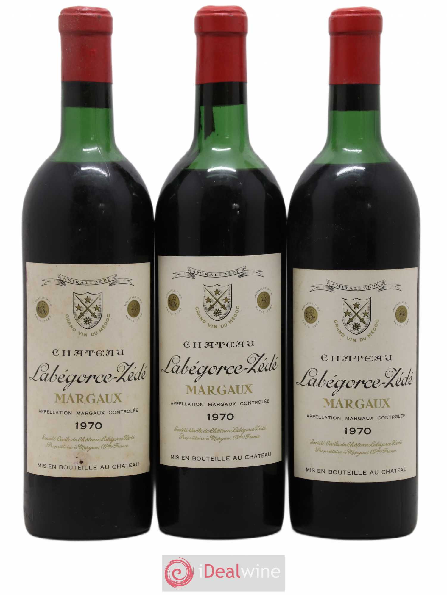 Château Labegorce Zédé Cru Bourgeois (sans prix de réserve) 1970 - Lot de 3 bouteilles - 0