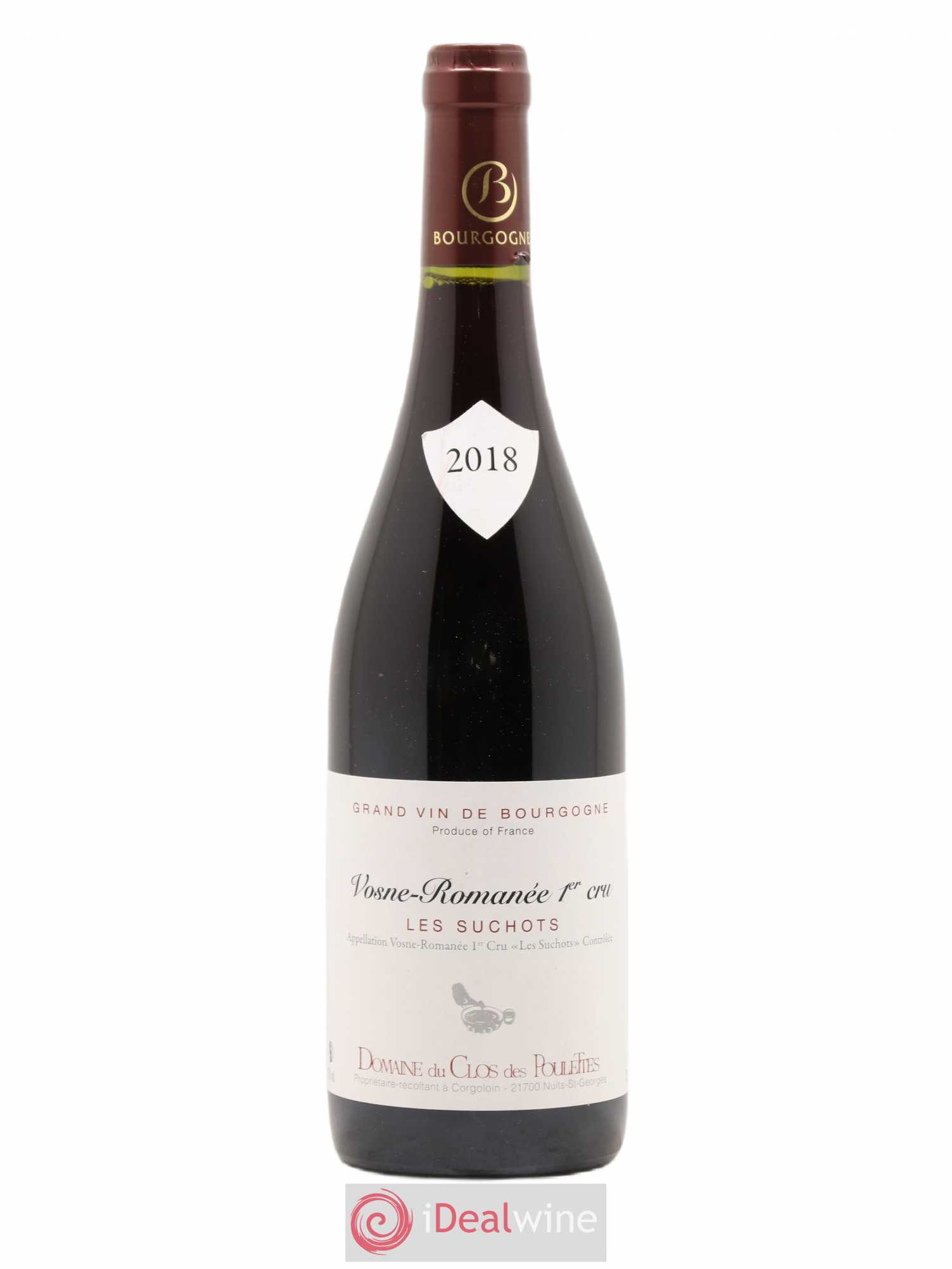 Vosne-Romanée 1er Cru Les Suchots Domaine du Clos des Poulettes 2018 - Posten von 1 Flasche - 0