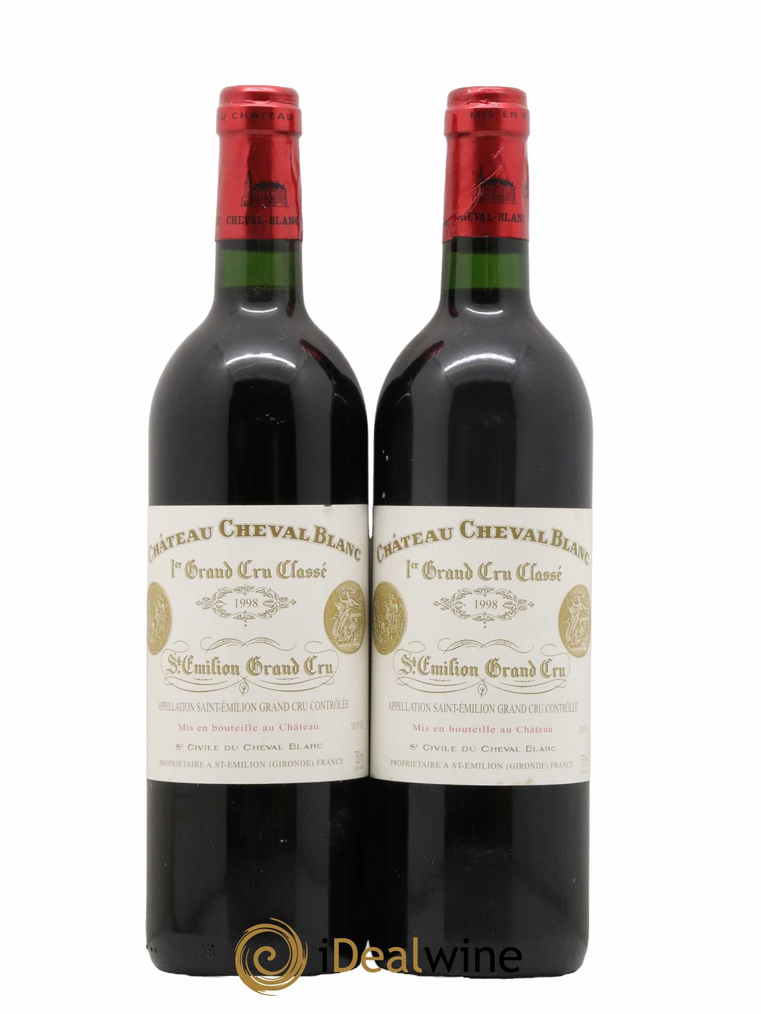 Château Cheval Blanc 1er Grand Cru Classé A 1998 - Lot de 2 bouteilles - 0