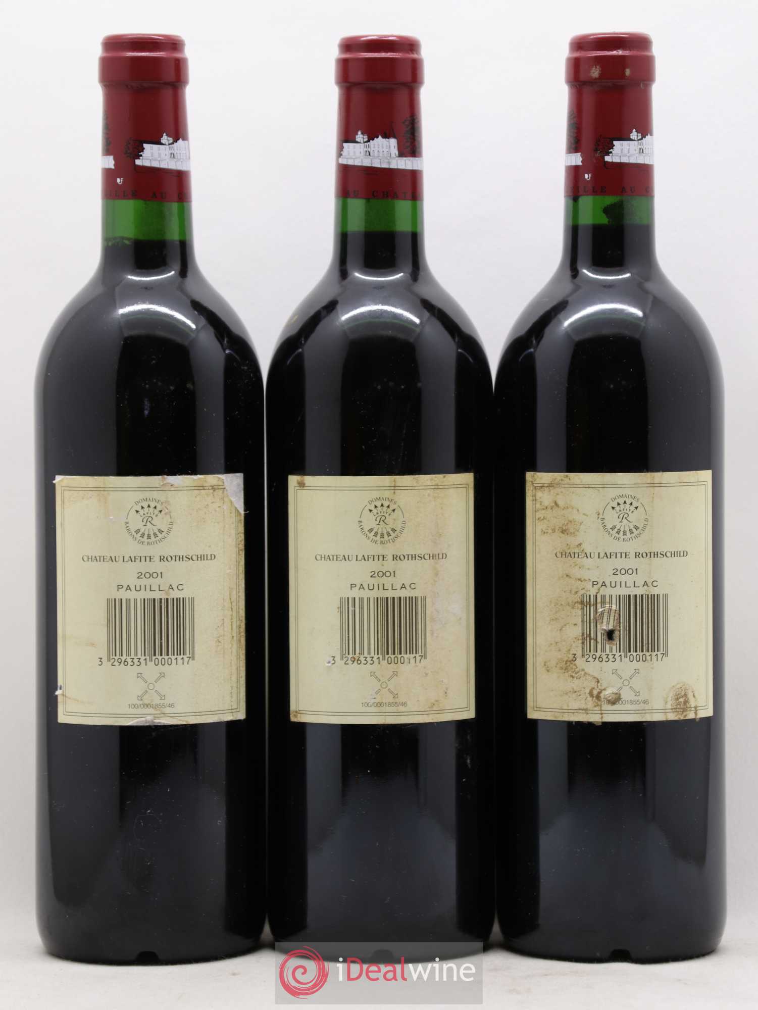 Château Lafite Rothschild 1er Grand Cru Classé 2001 - Lot de 3 bouteilles - 1