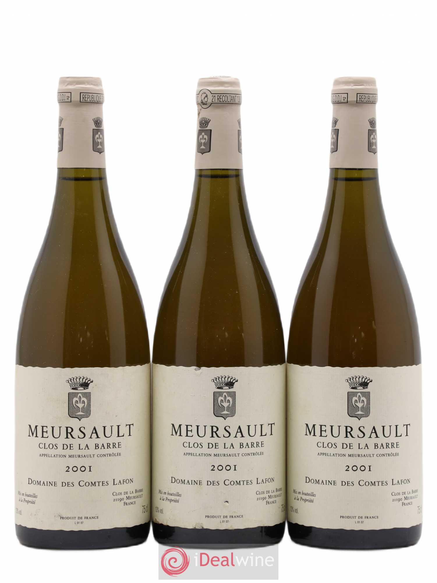 Meursault Clos de la Barre Comtes Lafon (Domaine des) 2001 - Lot de 3 bouteilles - 0