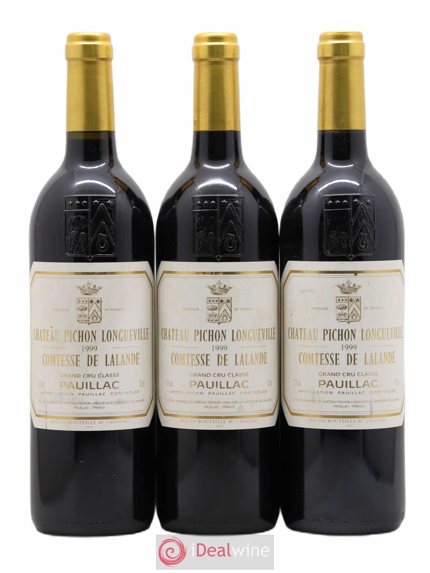 Château Pichon Longueville Comtesse de Lalande 2ème Grand Cru Classé 1999 - Lot de 3 bouteilles - 0