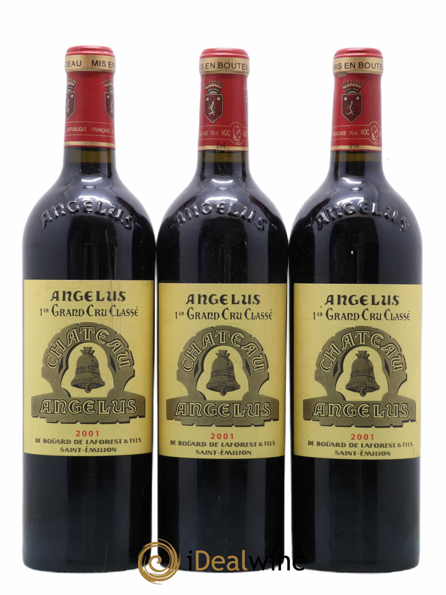 Château Angélus 1er Grand Cru Classé A 2001 - Lot of 3 bottles - 0