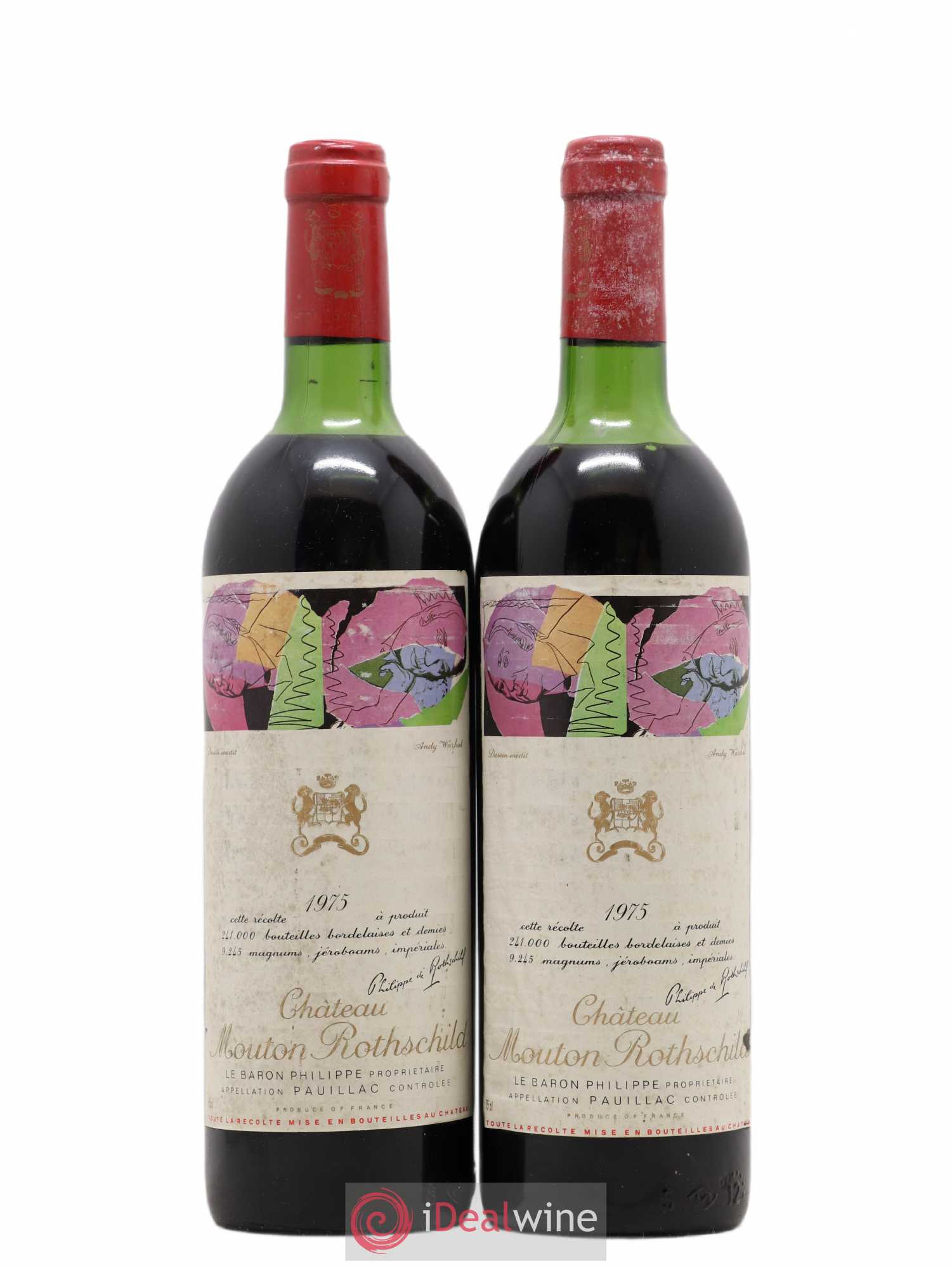 Château Mouton Rothschild 1er Grand Cru Classé 1975 - Lot de 2 bouteilles - 0