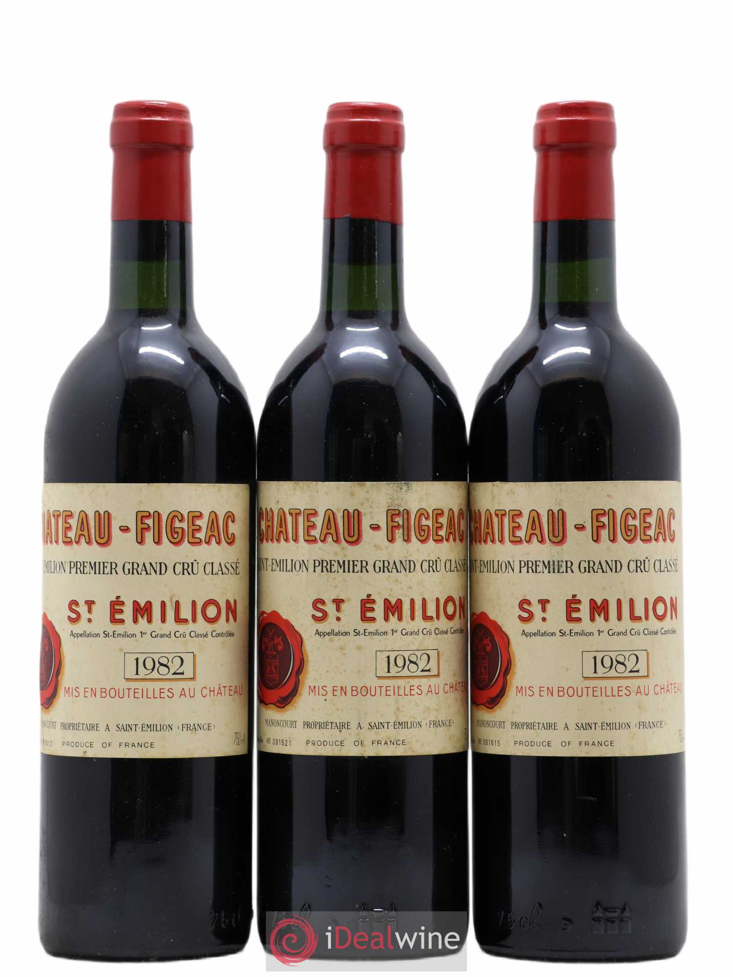 Château Figeac 1er Grand Cru Classé A 1982 - Lot de 3 bouteilles - 0