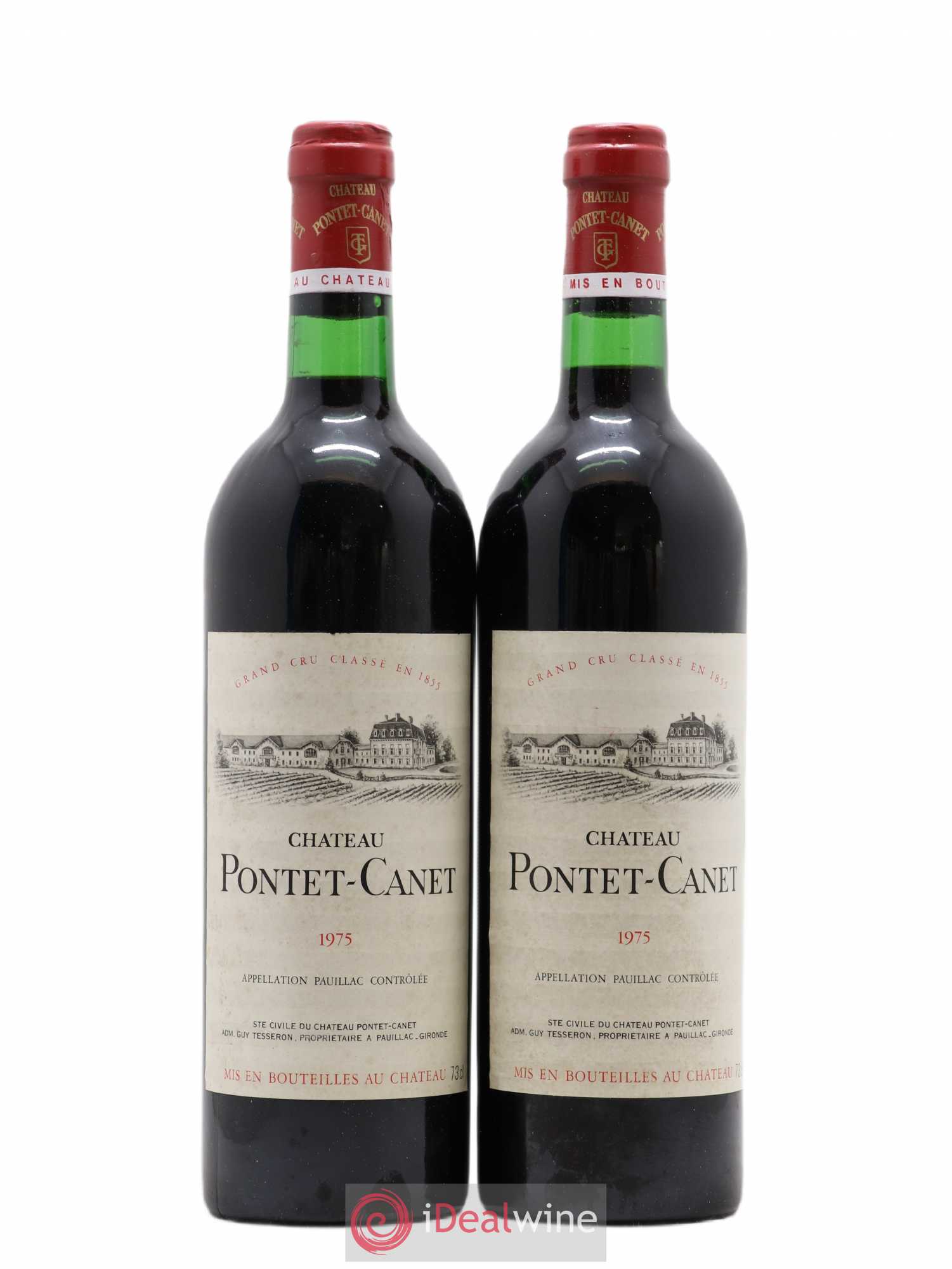 Château Pontet Canet 5ème Grand Cru Classé 1975 - Lot de 2 bouteilles - 0