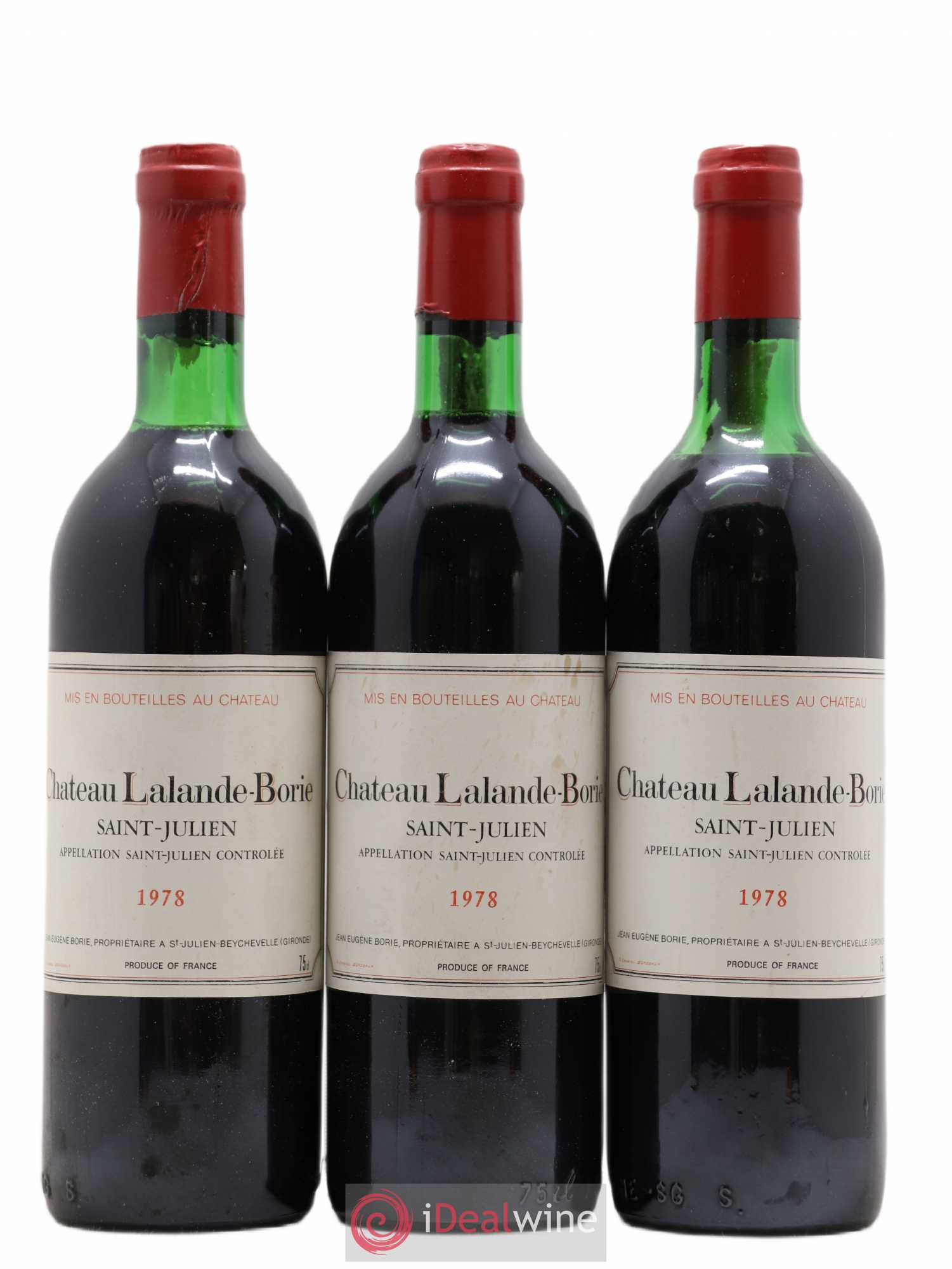 Château Lalande Borie 1978 - Lot de 3 bouteilles - 0
