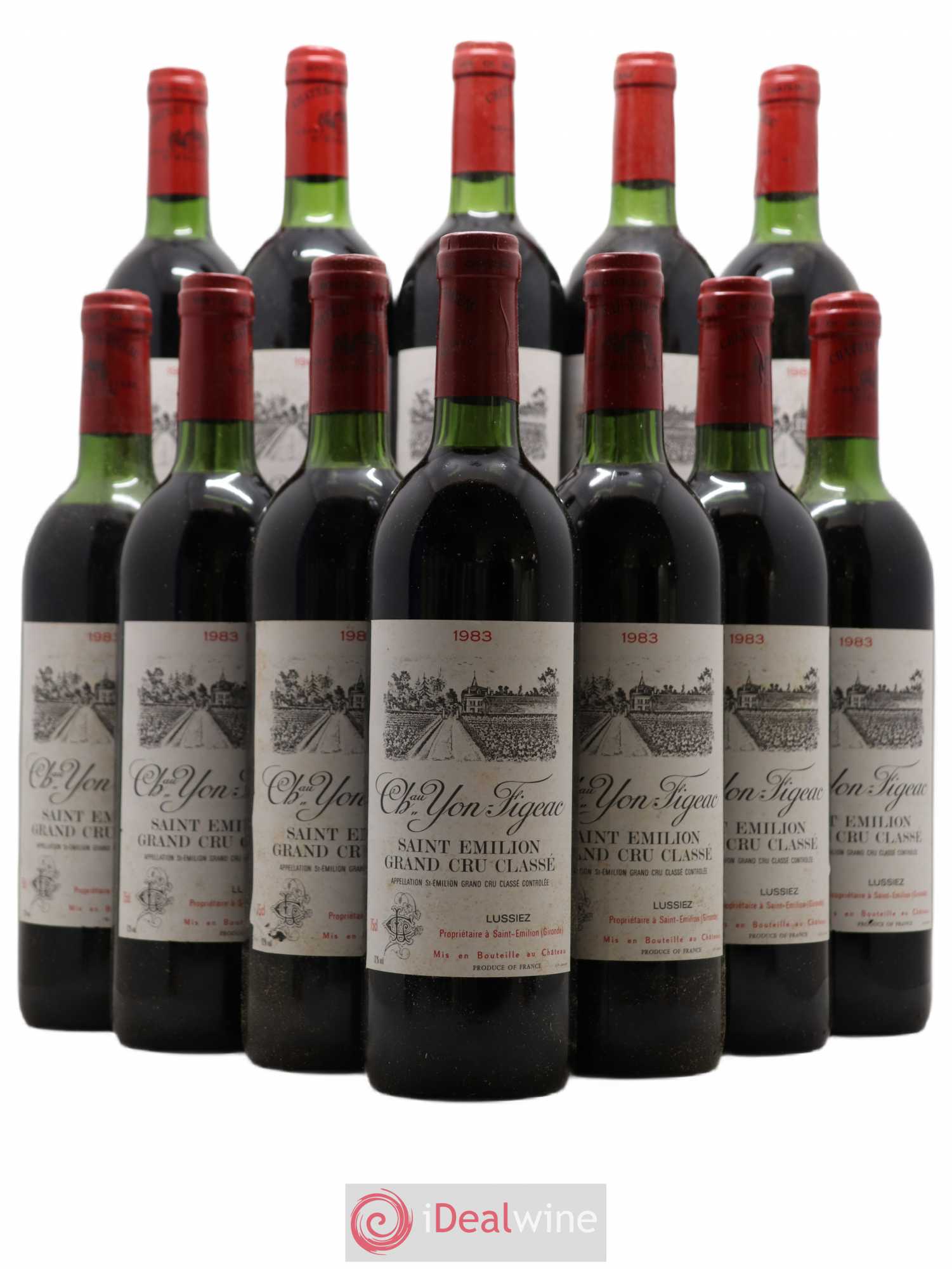 Château Yon Figeac Grand Cru Classé 1983 - Lot de 12 bouteilles - 0
