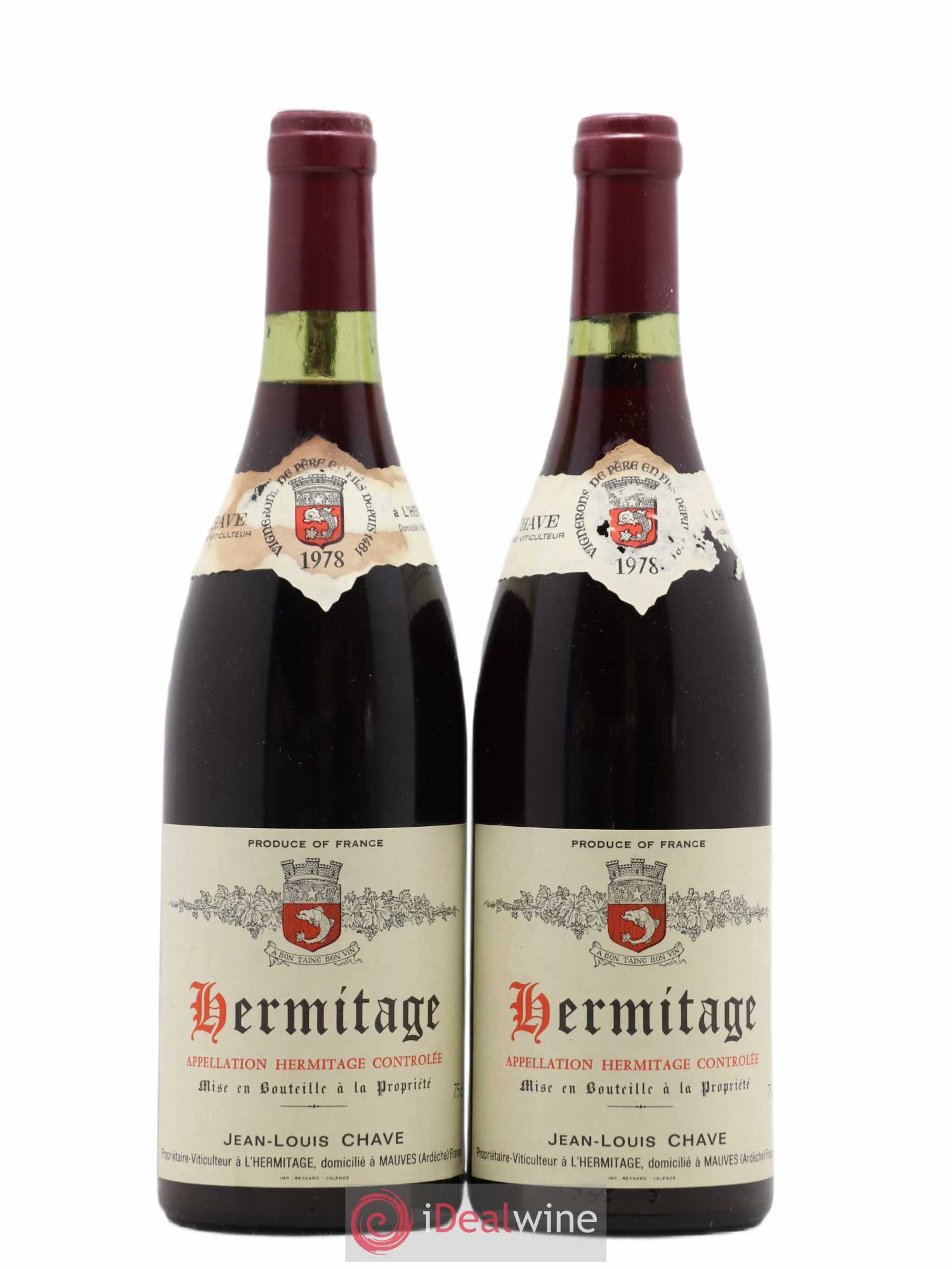 Hermitage Jean-Louis Chave 1978 - Lot de 2 bouteilles - 0