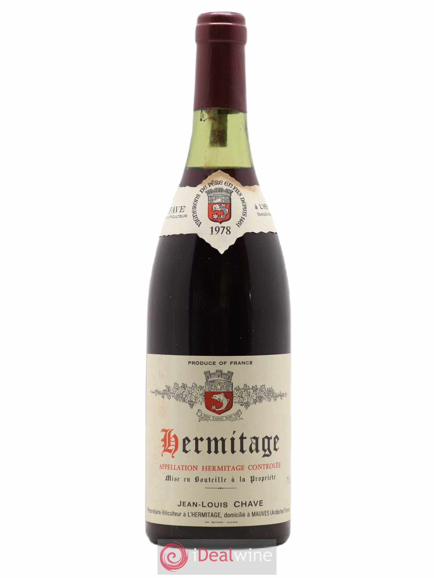 Hermitage Jean-Louis Chave 1978 - Lot de 1 bouteille - 0