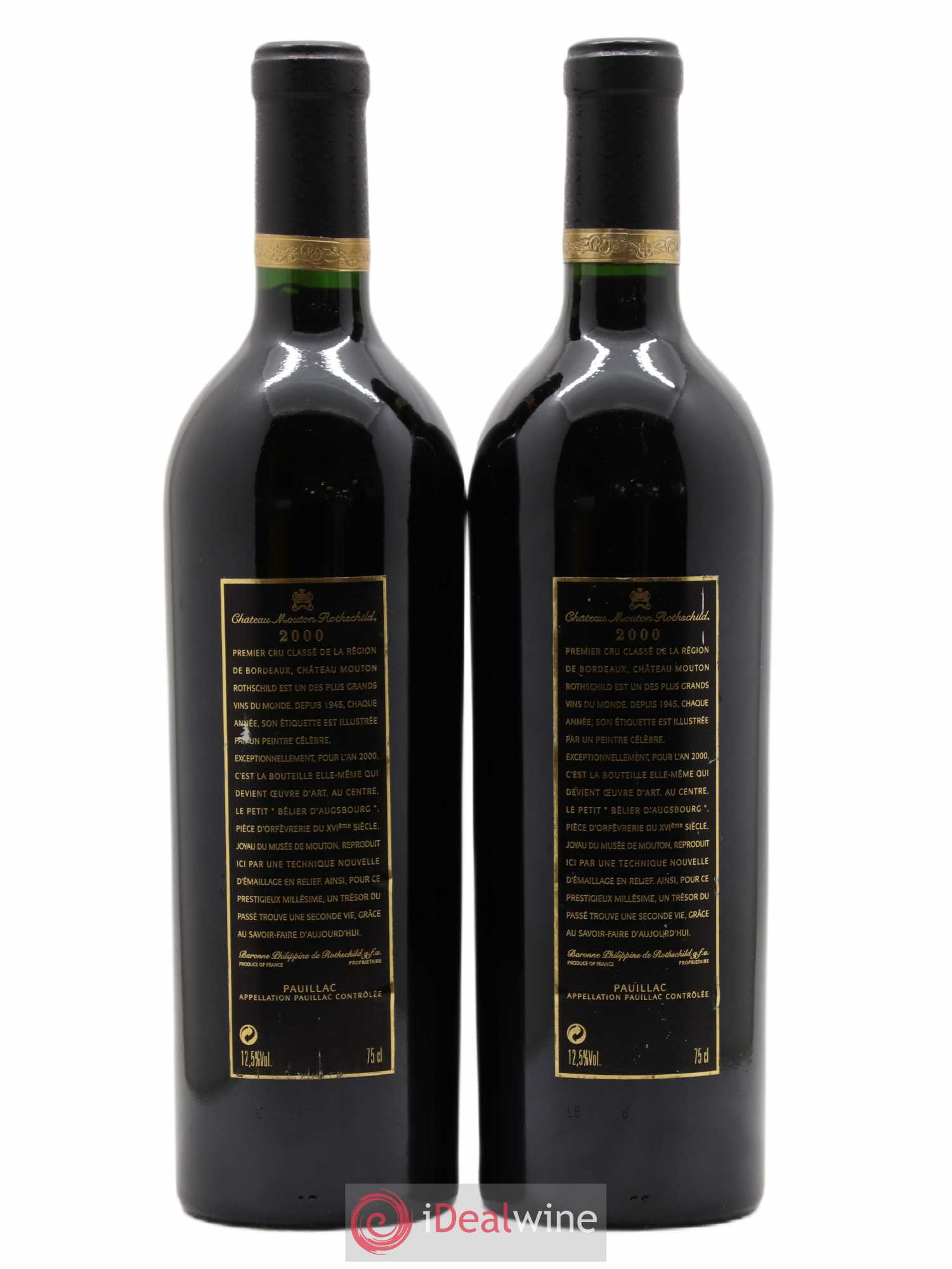 Château Mouton Rothschild 1er Grand Cru Classé 2000 - Lot de 2 bouteilles - 1