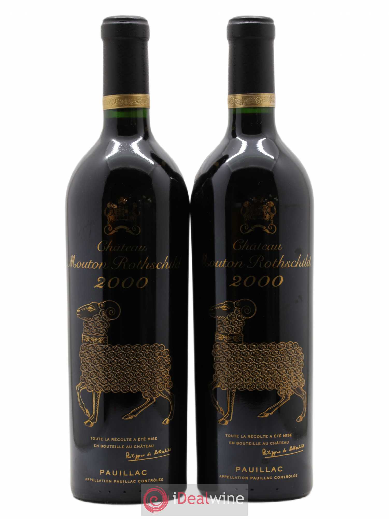 Château Mouton Rothschild 1er Grand Cru Classé 2000 - Lot de 2 bouteilles - 0
