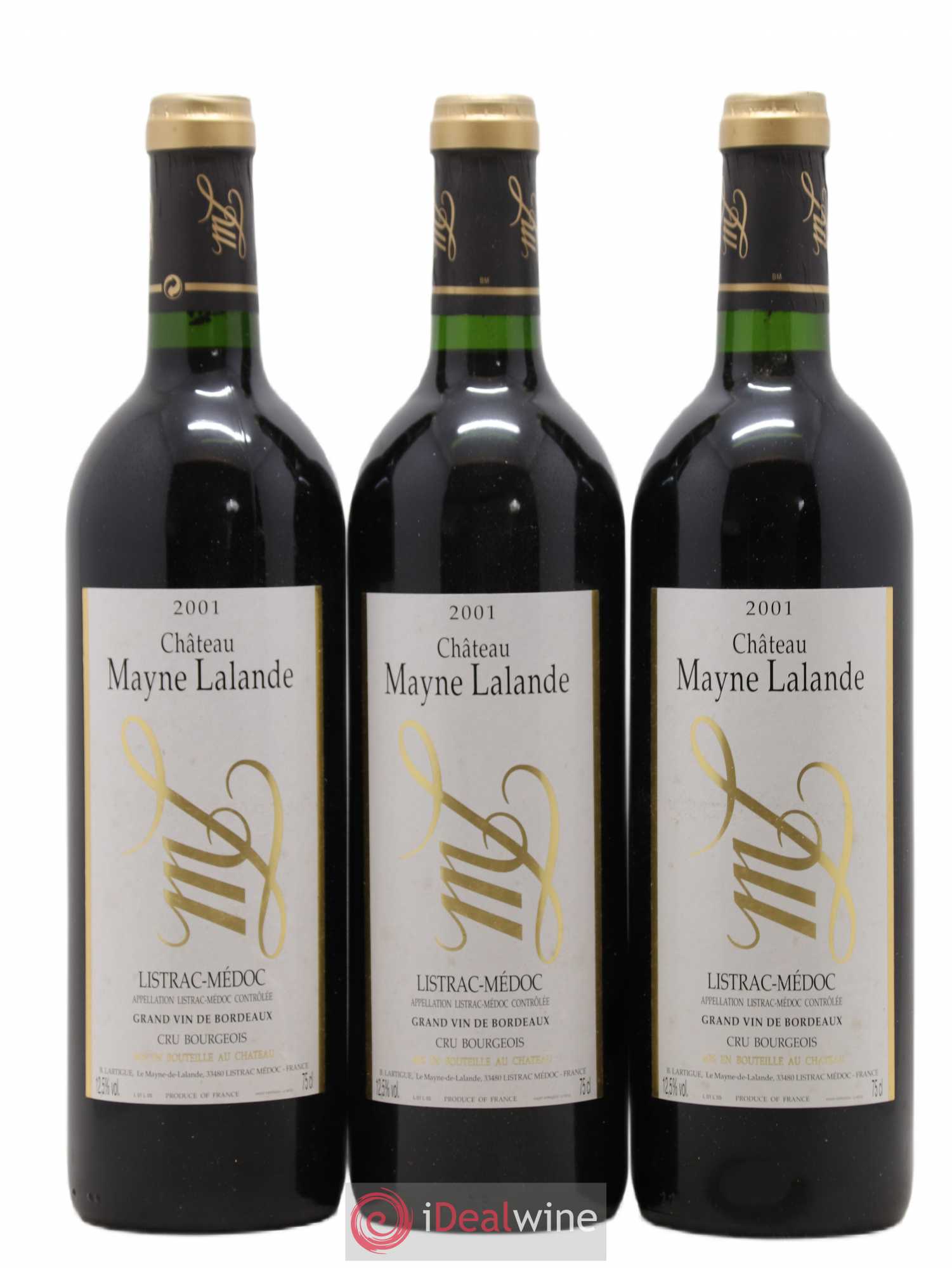 Château Mayne Lalande Cru Bourgeois 2001 - Lot de 12 bouteilles - 1