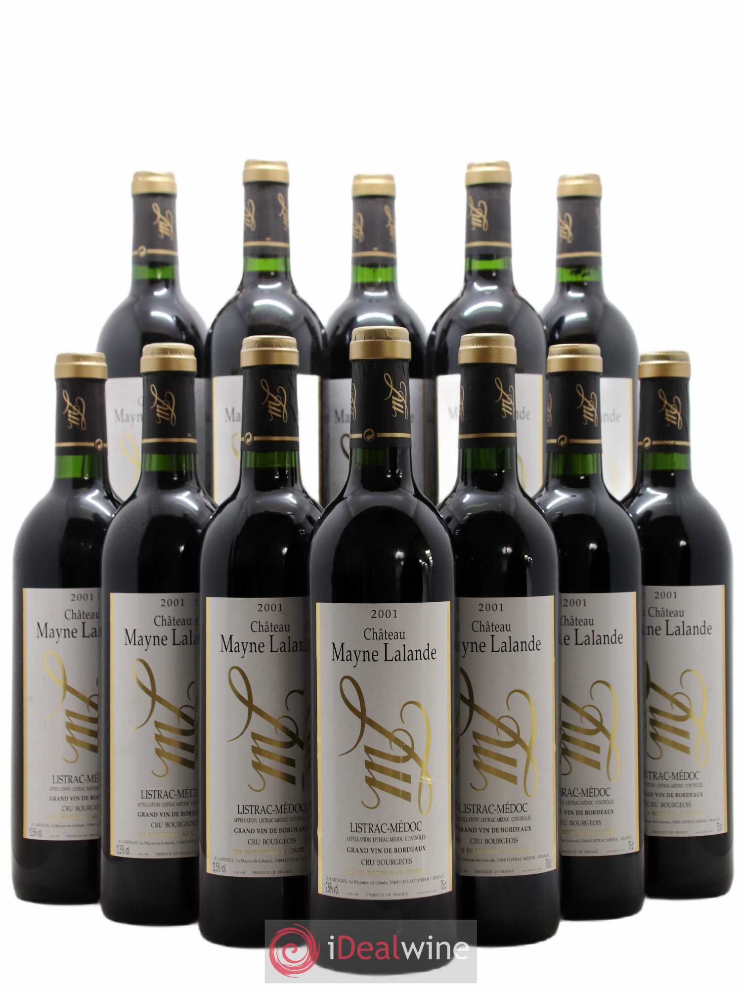 Château Mayne Lalande Cru Bourgeois 2001 - Lot de 12 bouteilles - 0