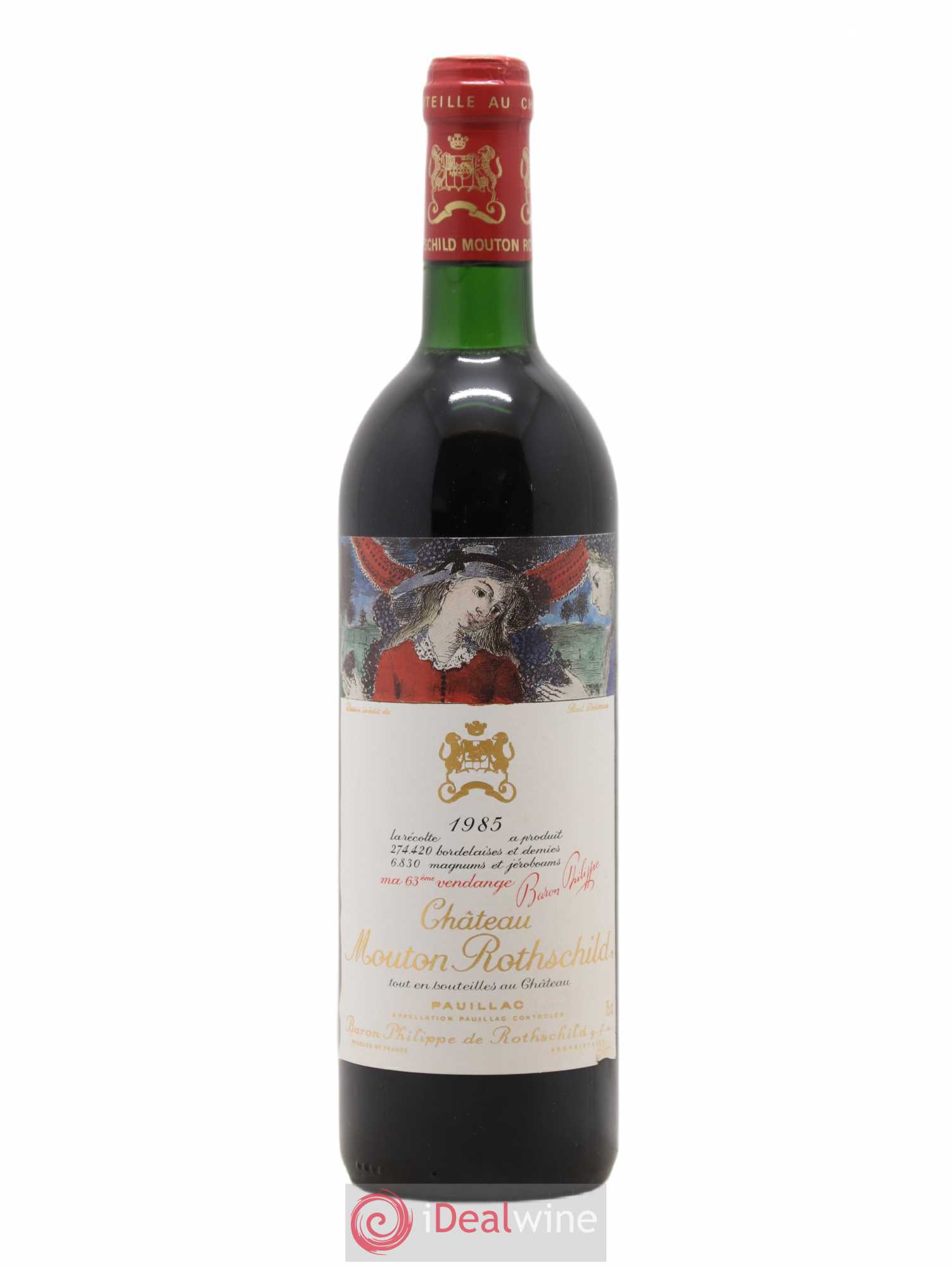 Château Mouton Rothschild 1er Grand Cru Classé 1985 - Lot de 1 bouteille - 0