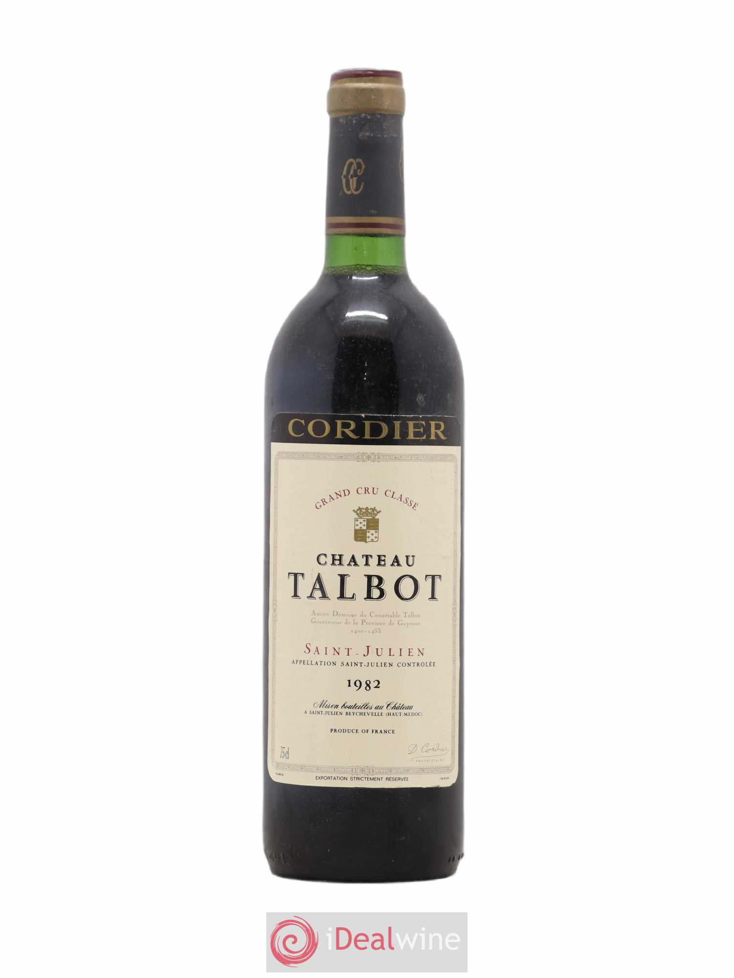 Château Talbot 4ème Grand Cru Classé 1982 - Lot de 1 bouteille - 0
