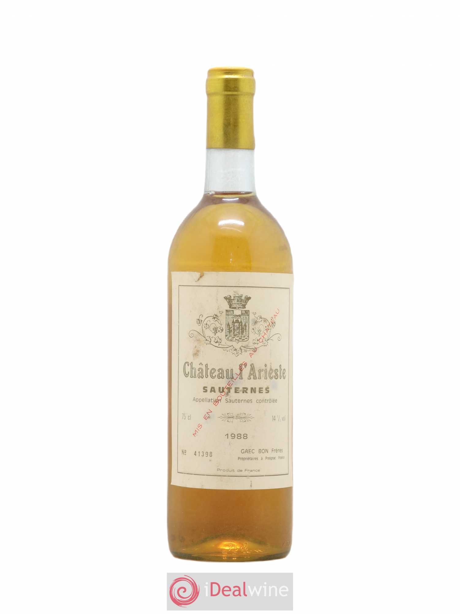 Sauternes Chateau L'Arieste 1988 - Lotto di 1 bottiglia - 0