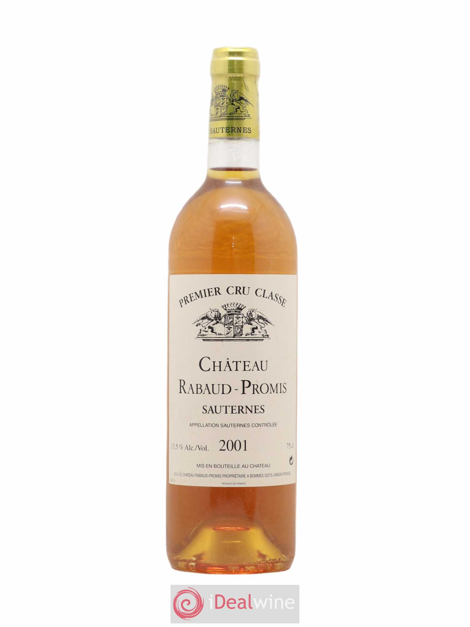 Château Rabaud Promis 1er Grand Cru Classé 2001 - Posten von 1 Flasche - 0
