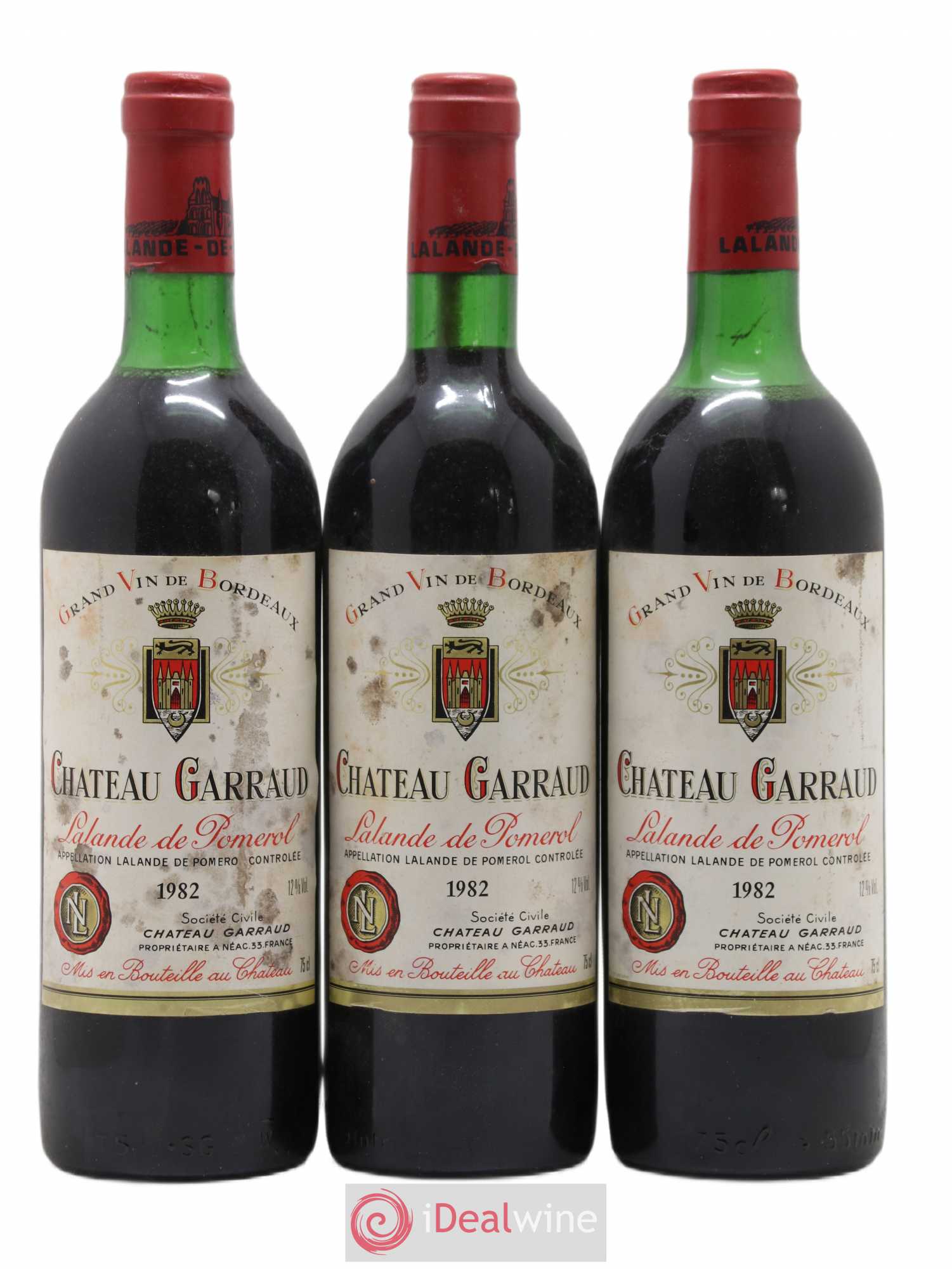 Lalande-de-Pomerol Chateau Garaud 1982 - Lot de 3 bouteilles - 0