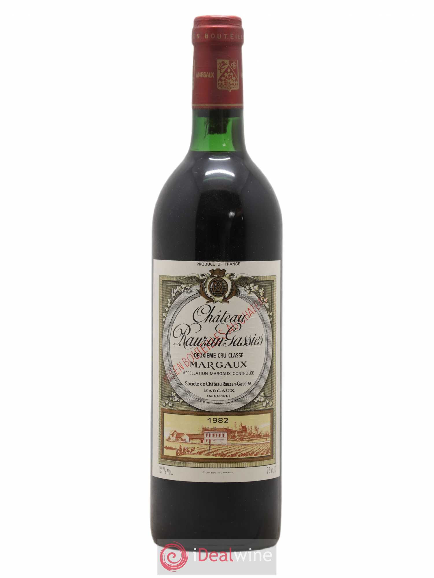 Château Rauzan-Gassies 2ème Grand Cru Classé 1982 - Lot de 1 bouteille - 0