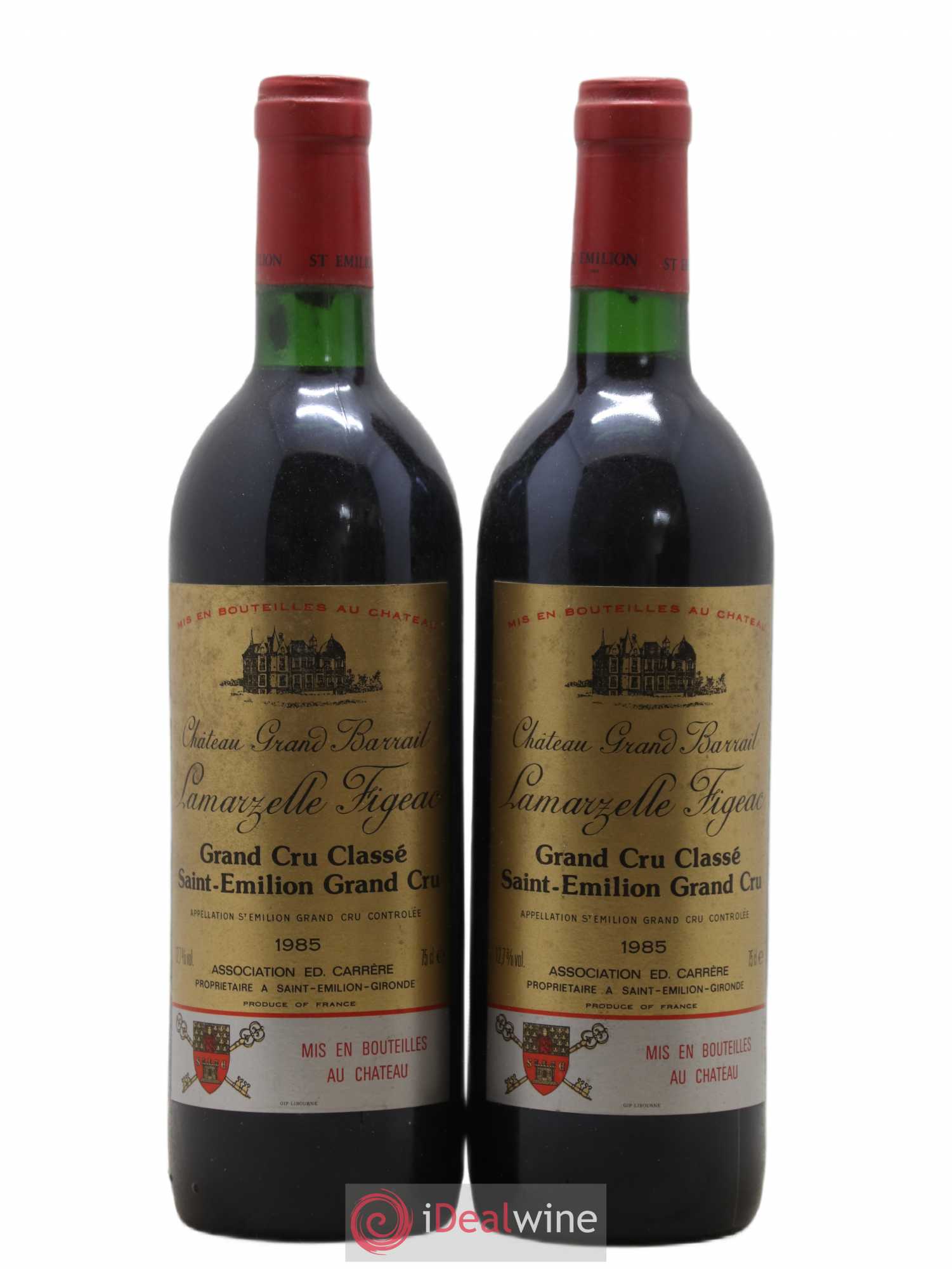 Château Grand Barrail Lamarzelle Figeac Grand Cru Classé 1985 - Lot de 2 bouteilles - 0