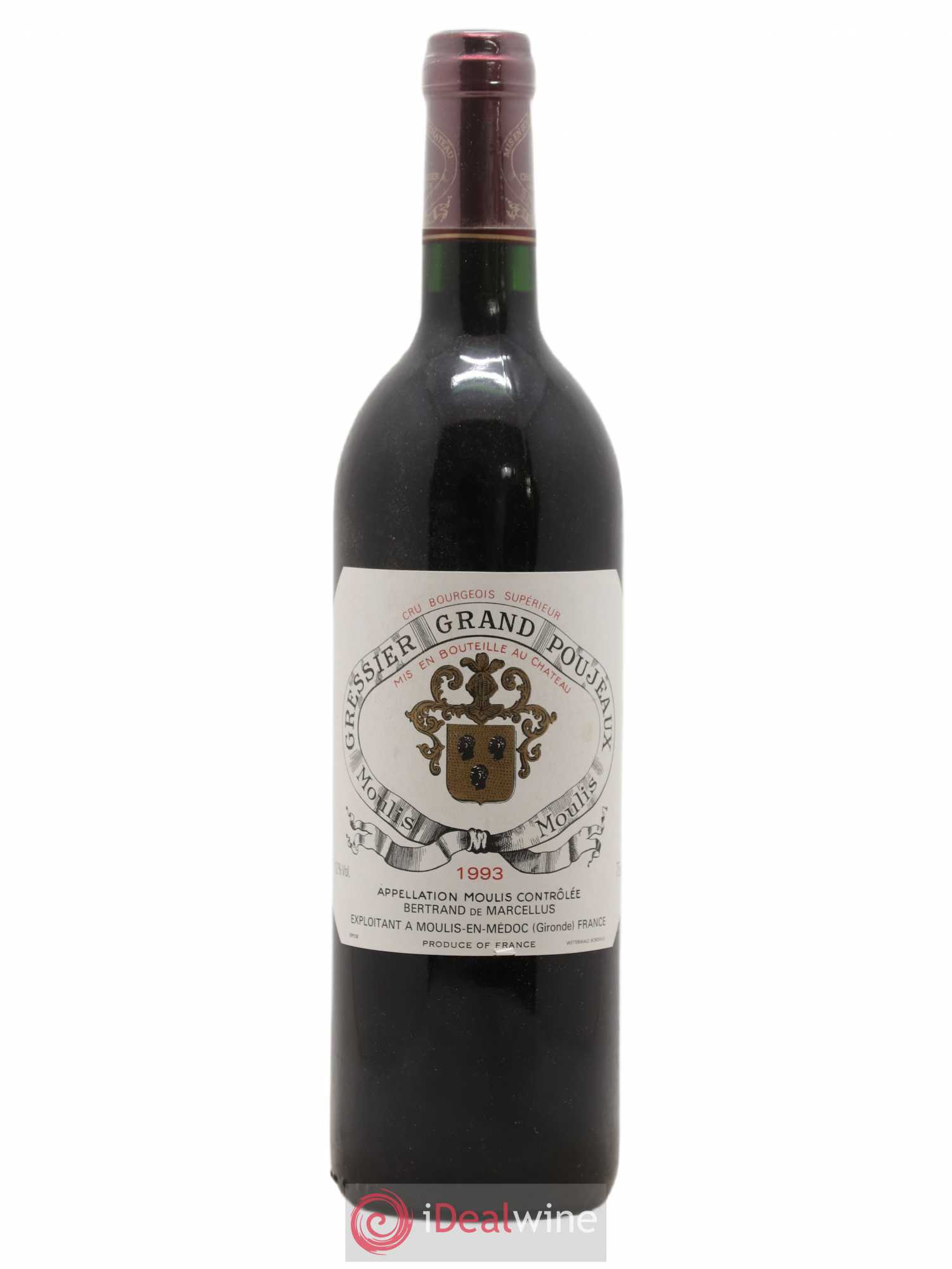 Château Gressier Grand Poujeaux Cru Bourgeois 1993 - Lot de 1 bouteille - 0