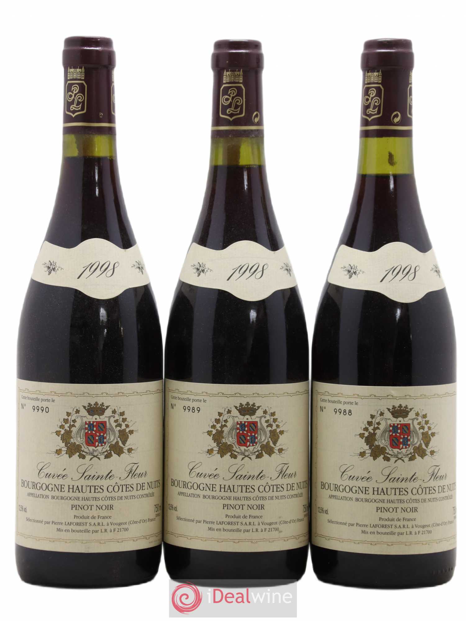 Hautes-Côtes de Nuits Cuvée Sainte Fleur Pierre Laforest 1998 - Lot de 3 bouteilles - 0