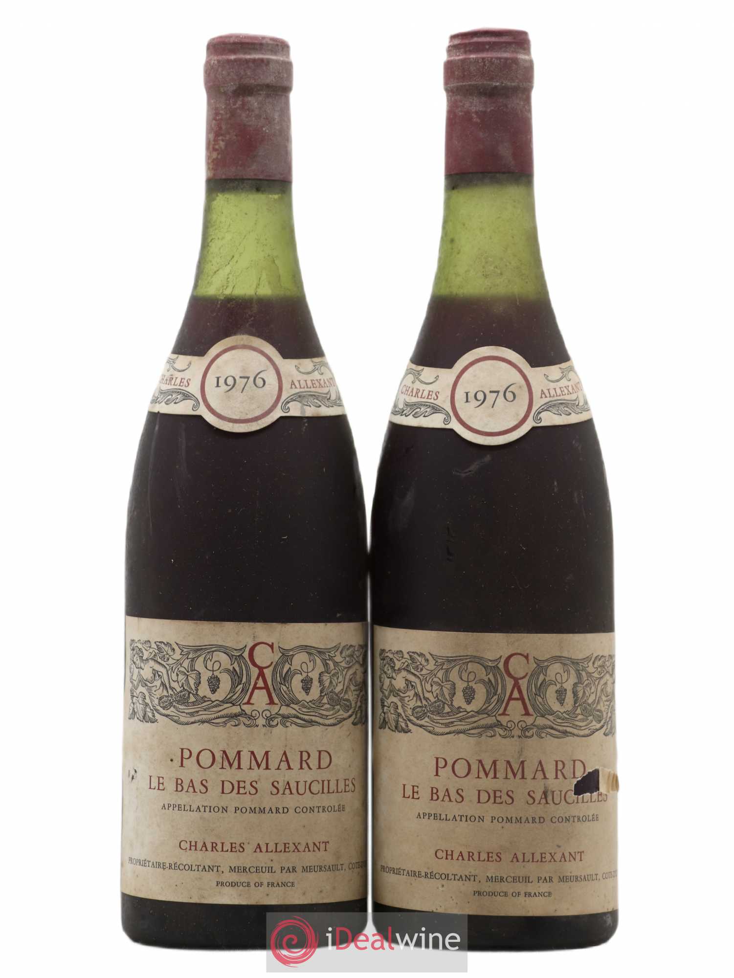 Pommard Le Bas des Saucilles - Charles Allexant 1976 - Posten von 2 Flaschen - 0