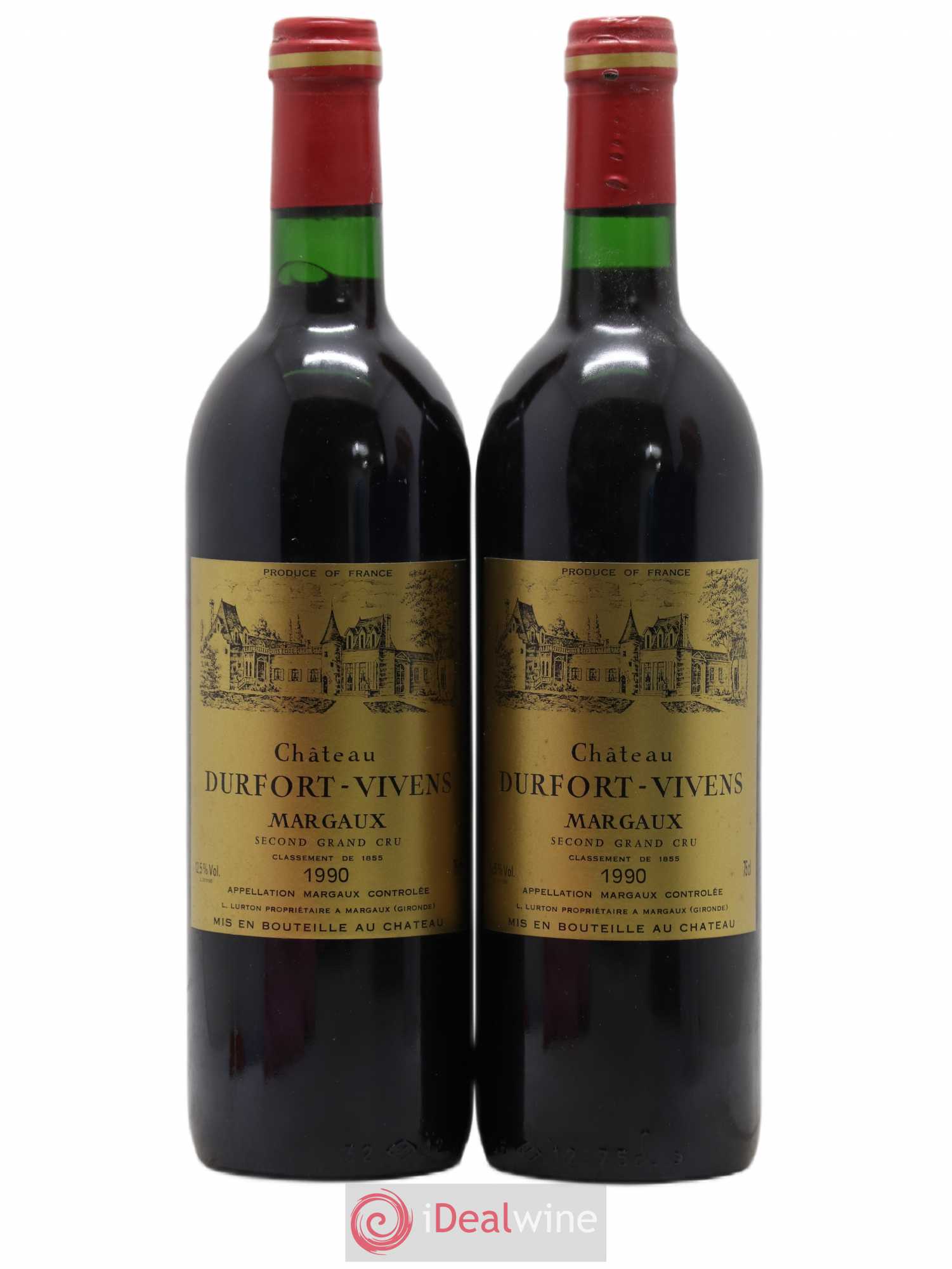 Château Durfort Vivens 2ème Grand Cru Classé 1990 - Lot de 2 bouteilles - 0