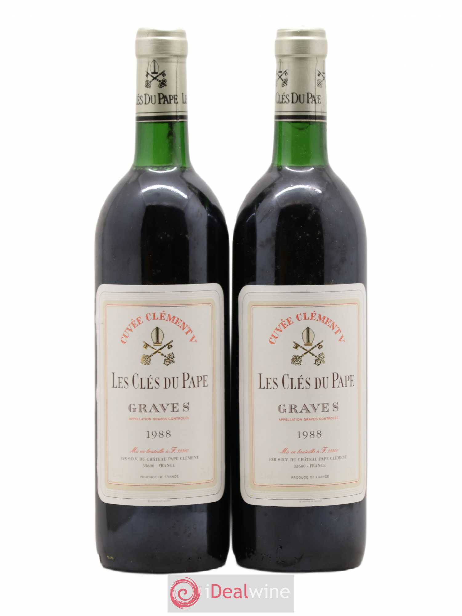 Pessac-Léognan Les Clés du Pape Clément Château Pape Clément 1988 - Posten von 2 Flaschen - 0