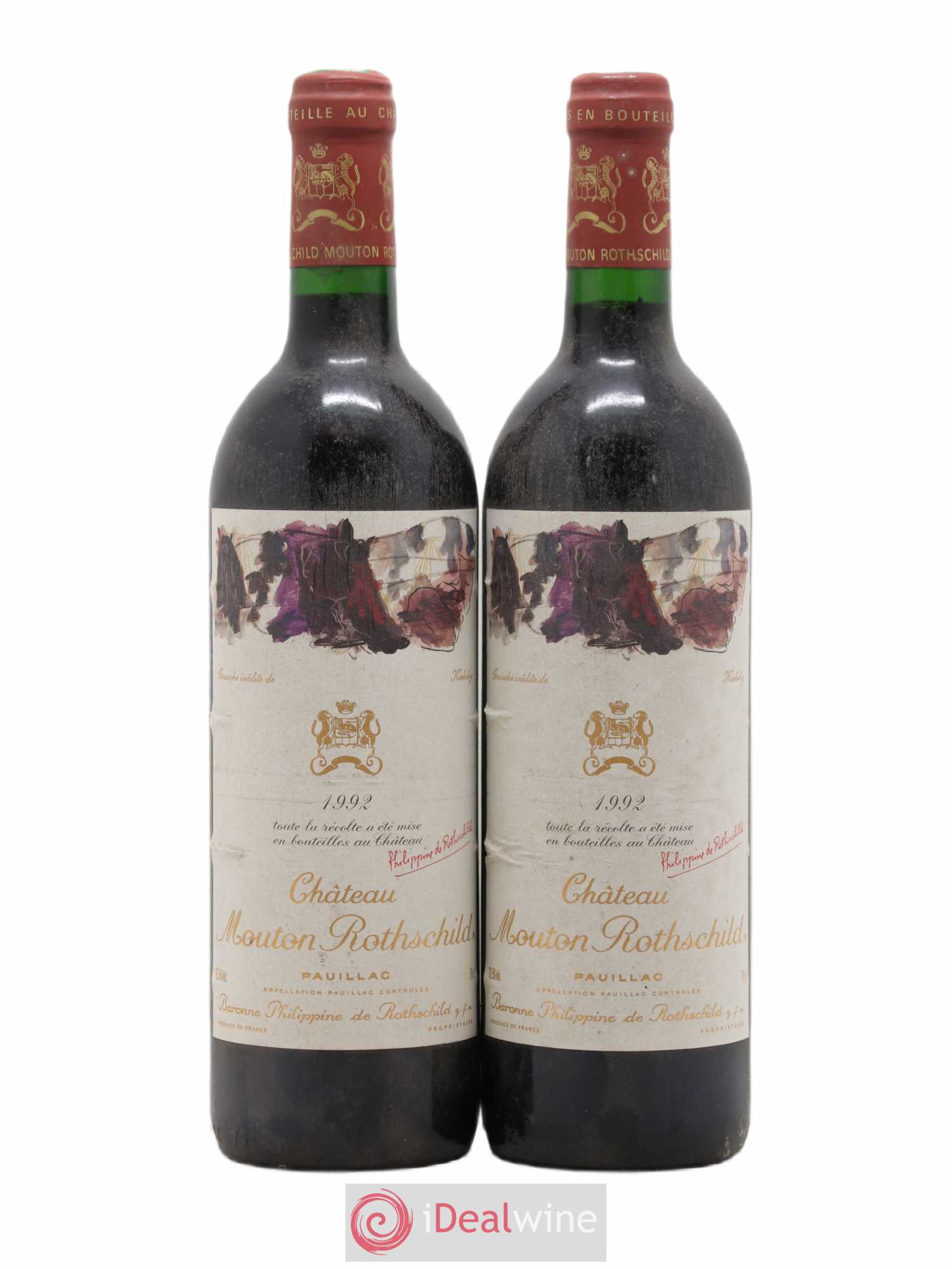 Château Mouton Rothschild 1er Grand Cru Classé 1992 - Lot de 2 bouteilles - 0
