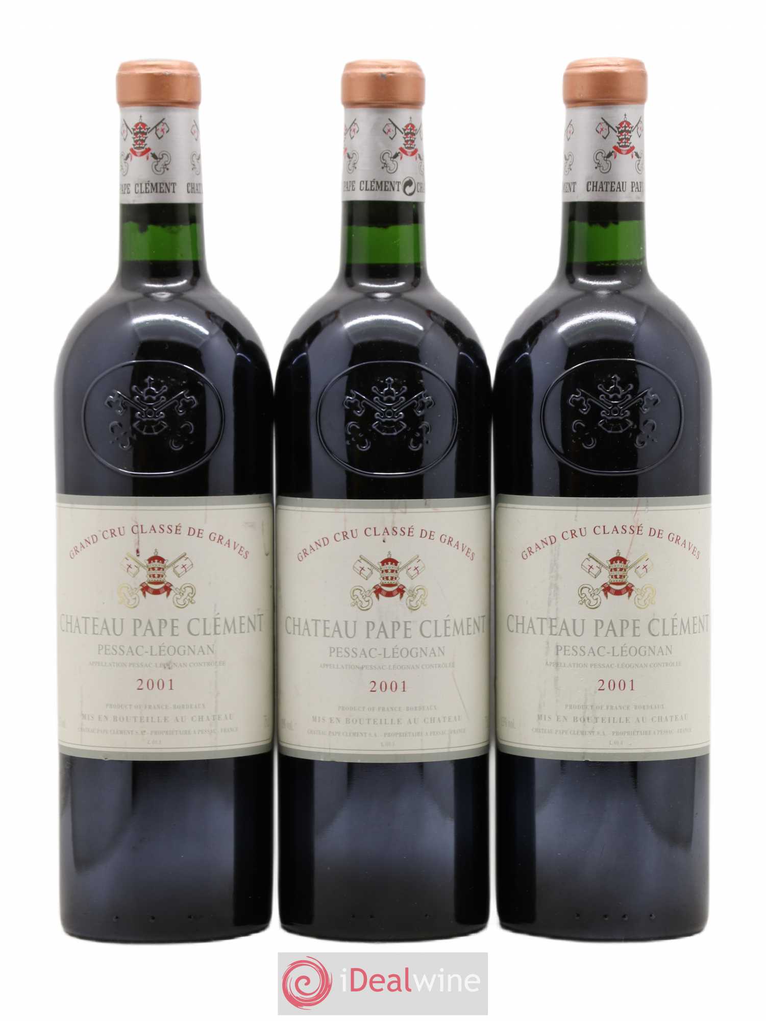 Château Pape Clément Cru Classé de Graves 2001 - Lot de 3 bouteilles - 0